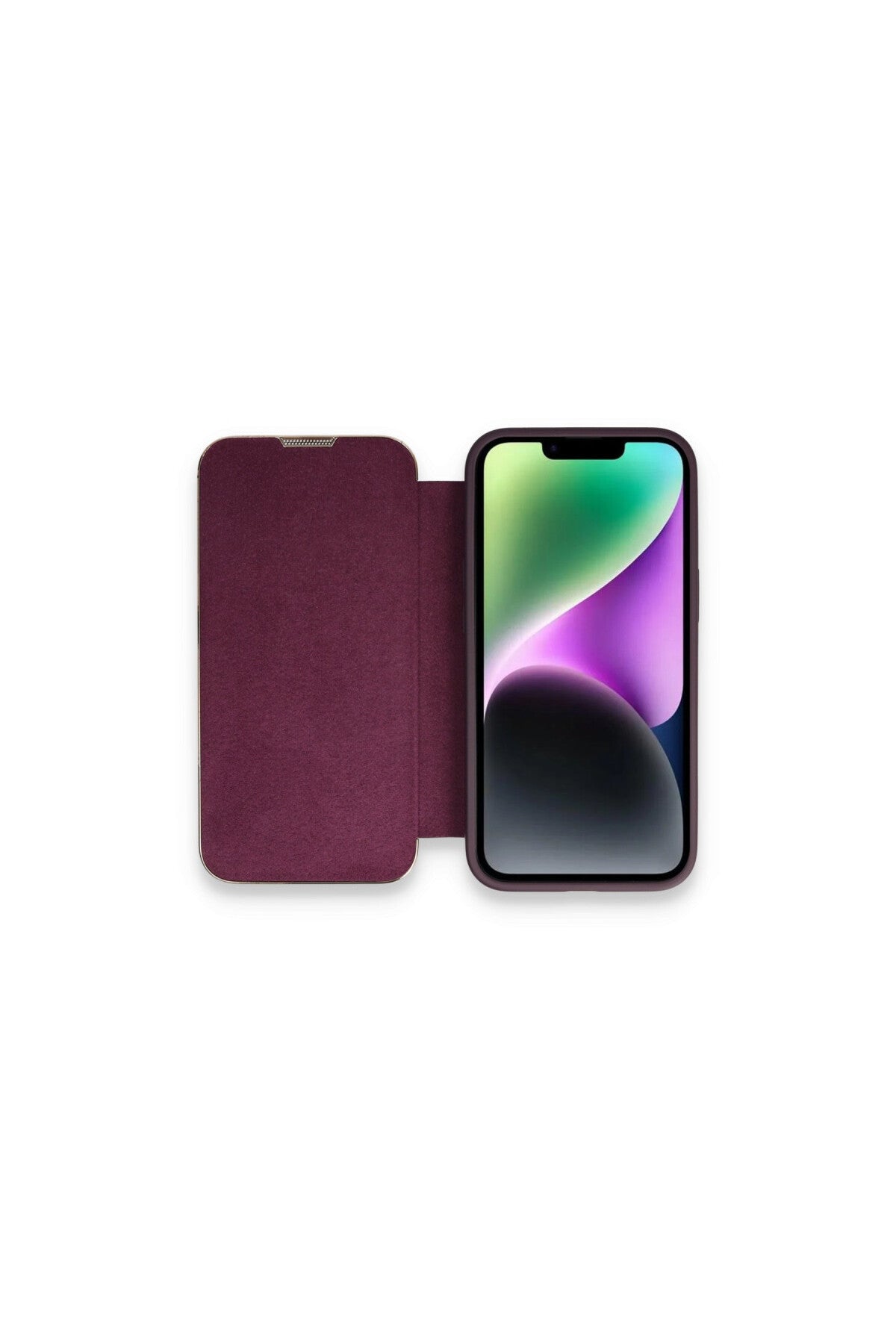 Apple iPhone 13 Pro Uyumlu Kılıf Dolpin Kapaklı - Derin Mor