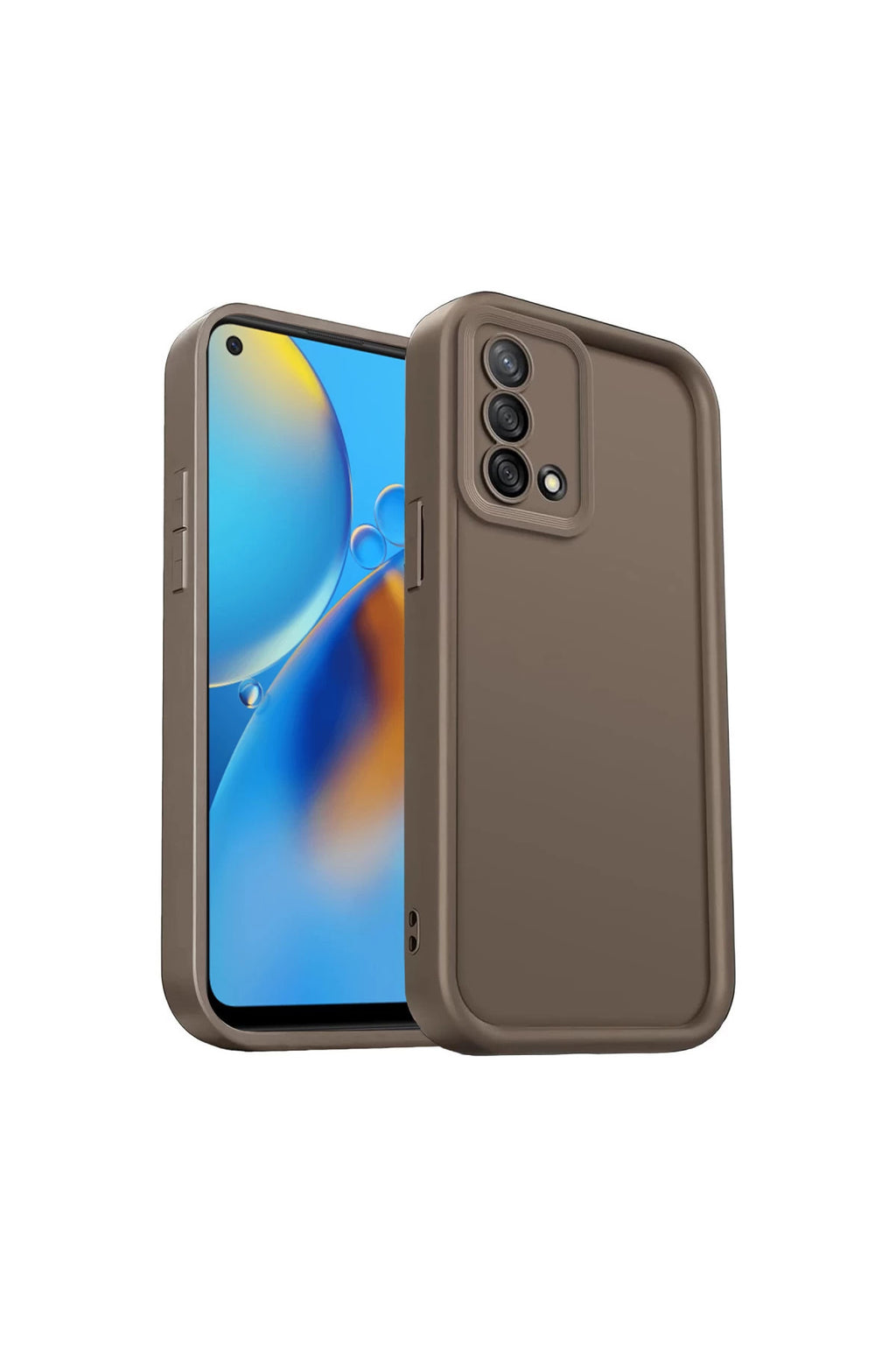 Oppo A74 4G Uyumlu Kılıf Viera Silikon - Kahverengi