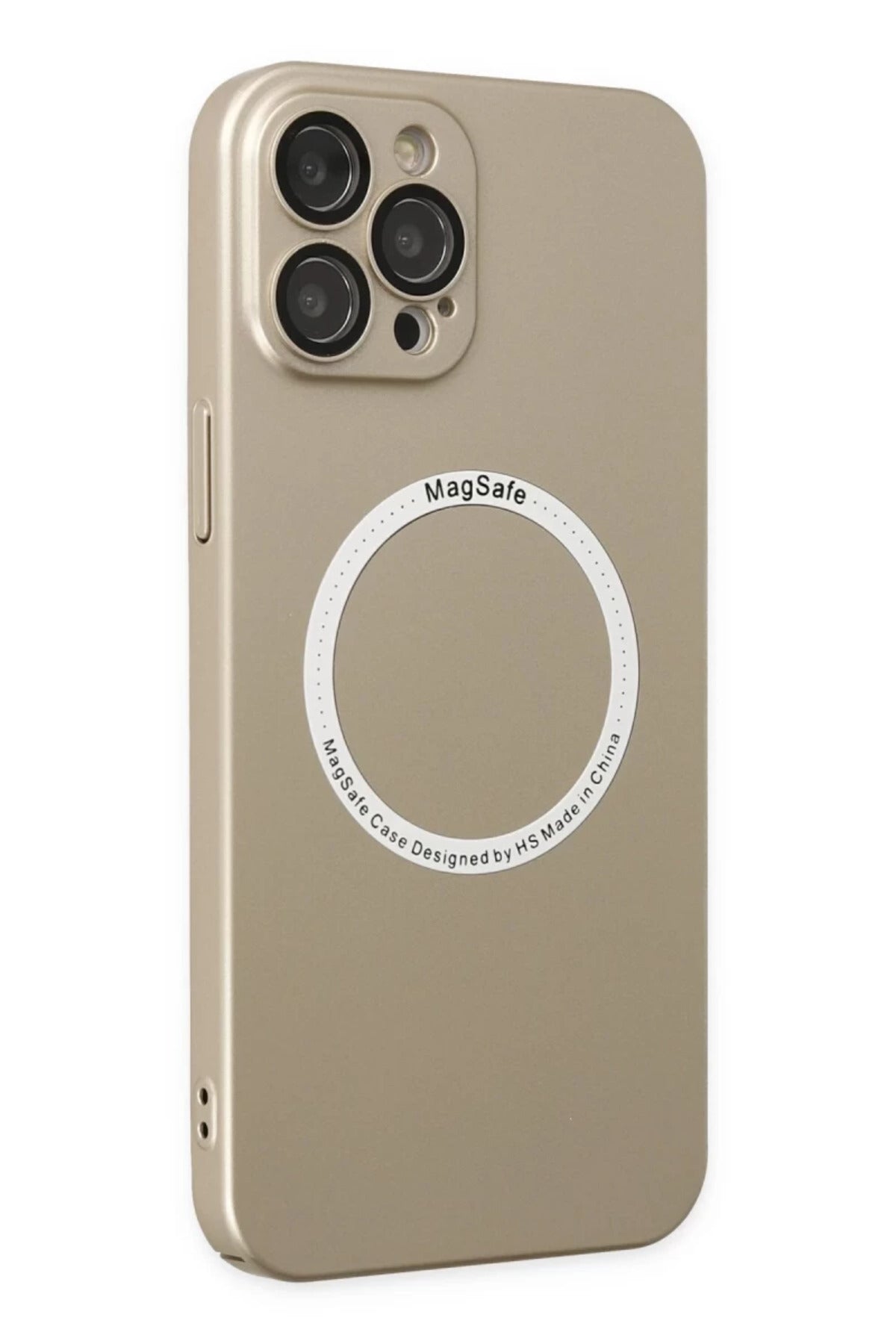Apple iPhone 12 Pro Uyumlu Kılıf Jack Magneticsafe Lens Silikon - Gold
