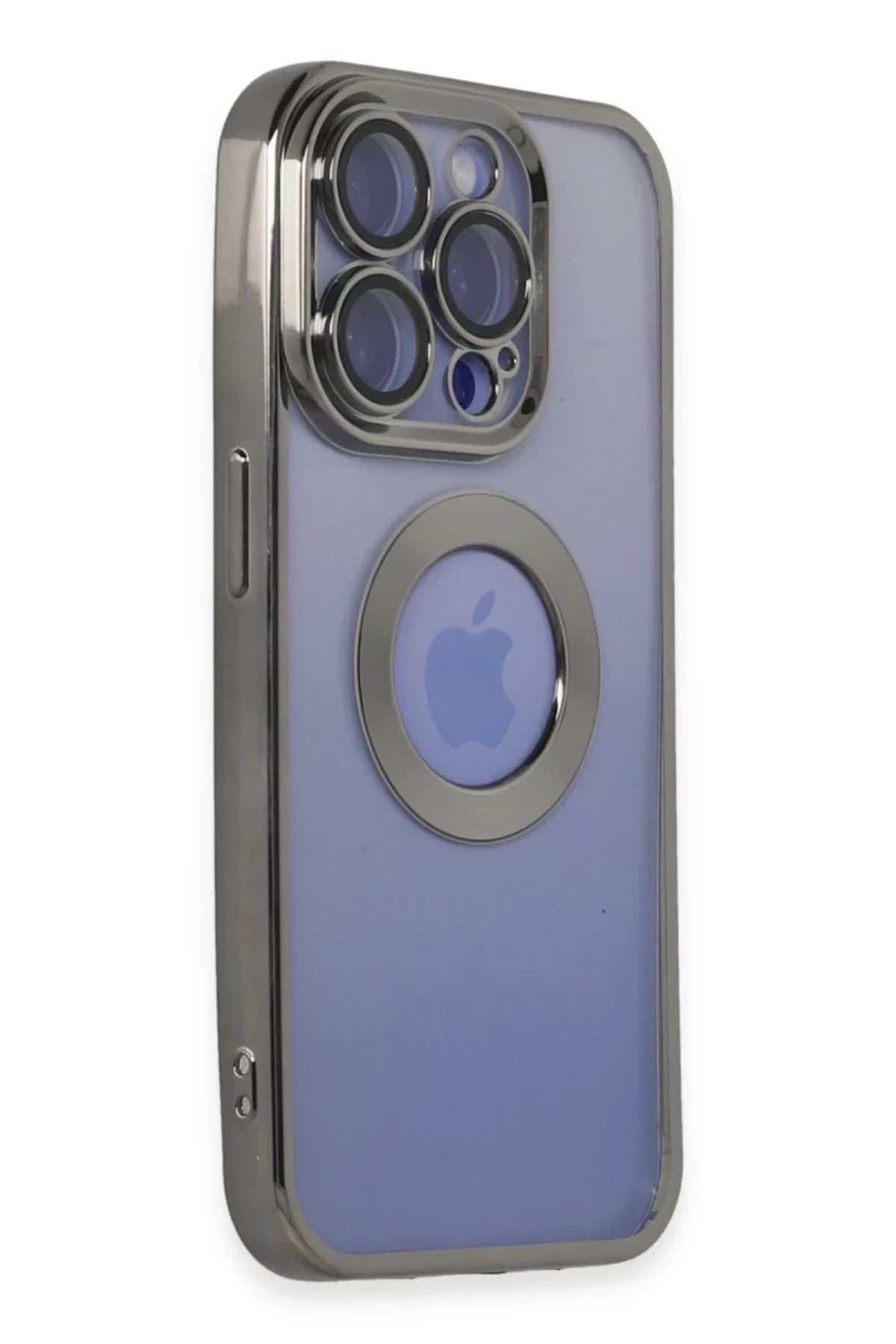 Apple iPhone 15 Pro Uyumlu Kılıf Slot Silikon - Titan Gri