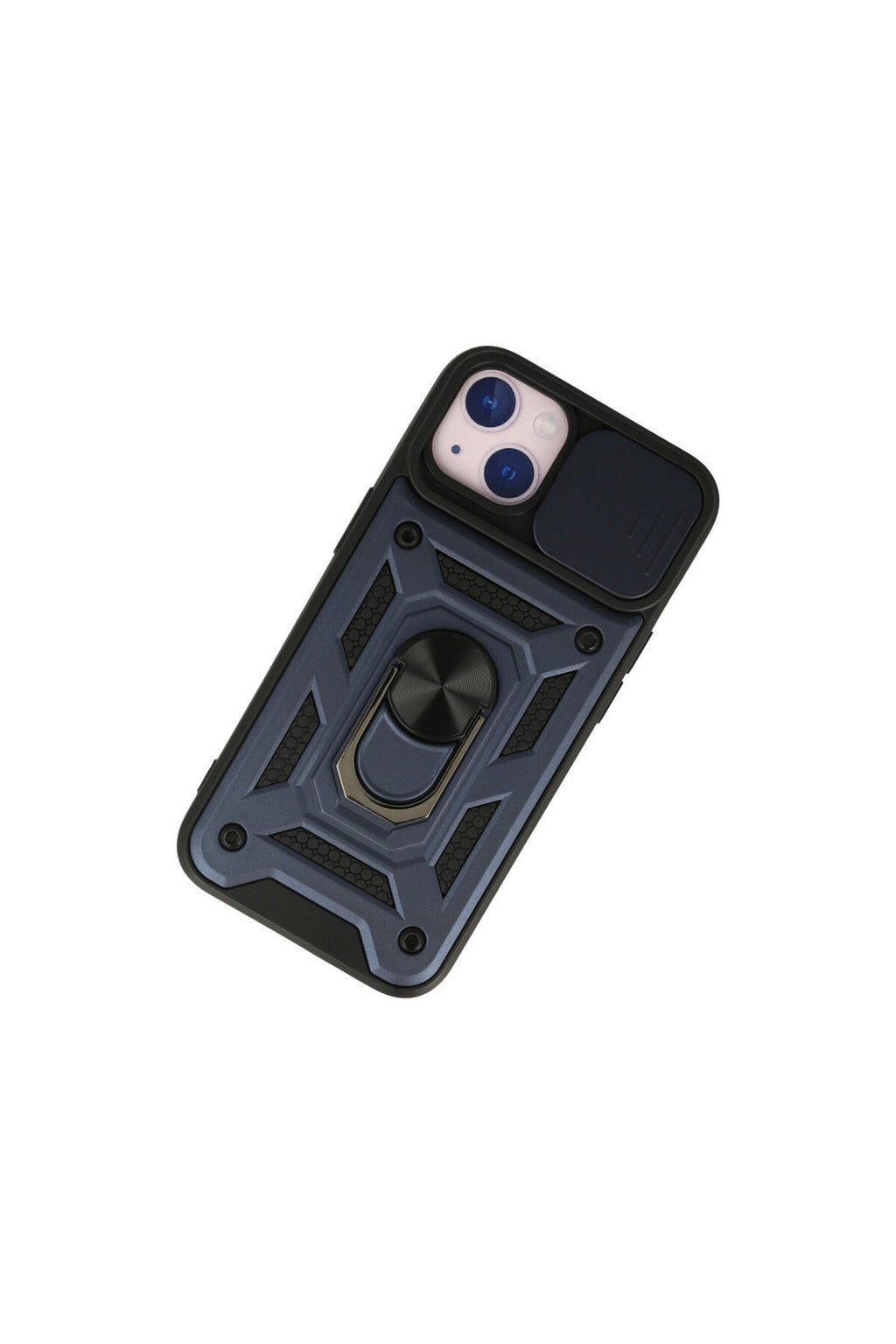 Apple iPhone 15 Uyumlu Kılıf Pars Lens Yüzüklü Silikon - Lacivert