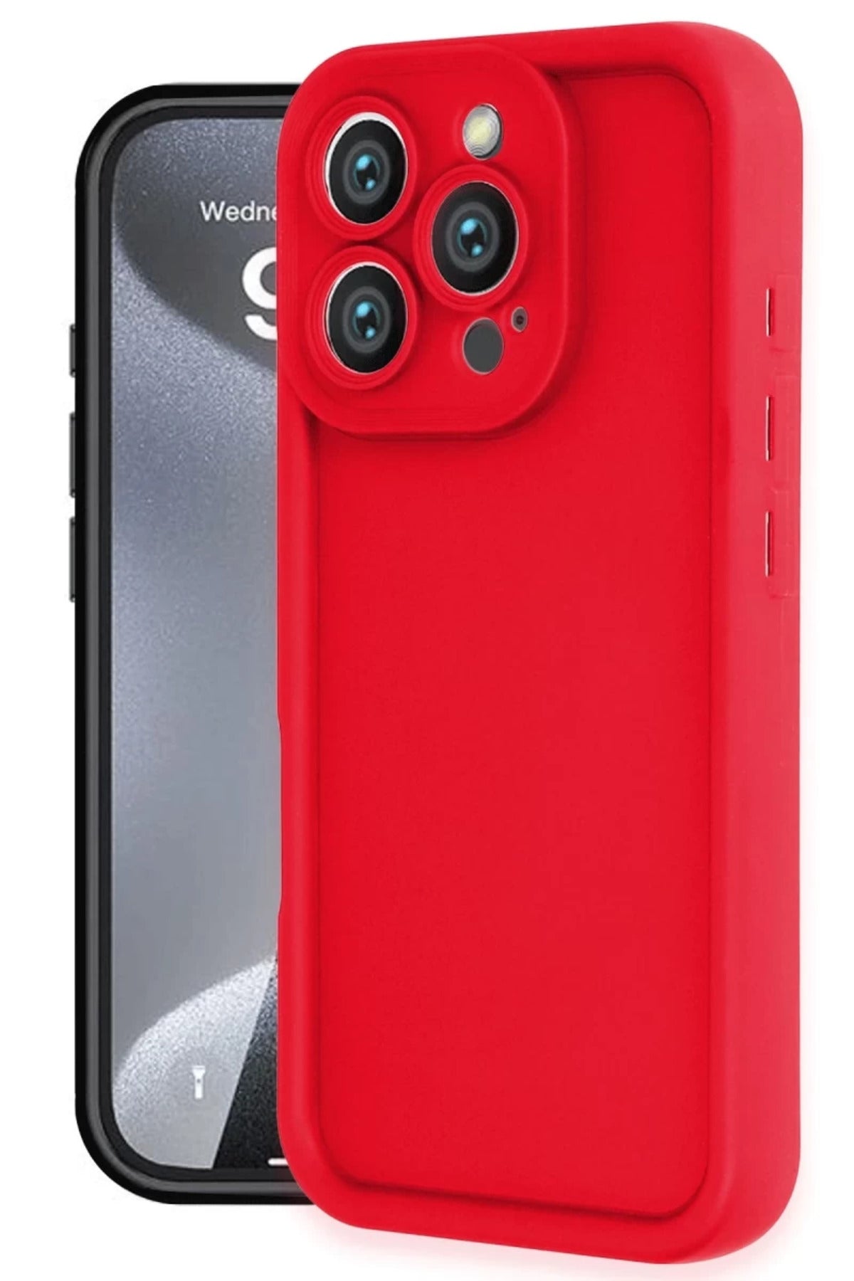 Apple iPhone 16 Pro Uyumlu Kılıf Viera Silikon - Kırmızı