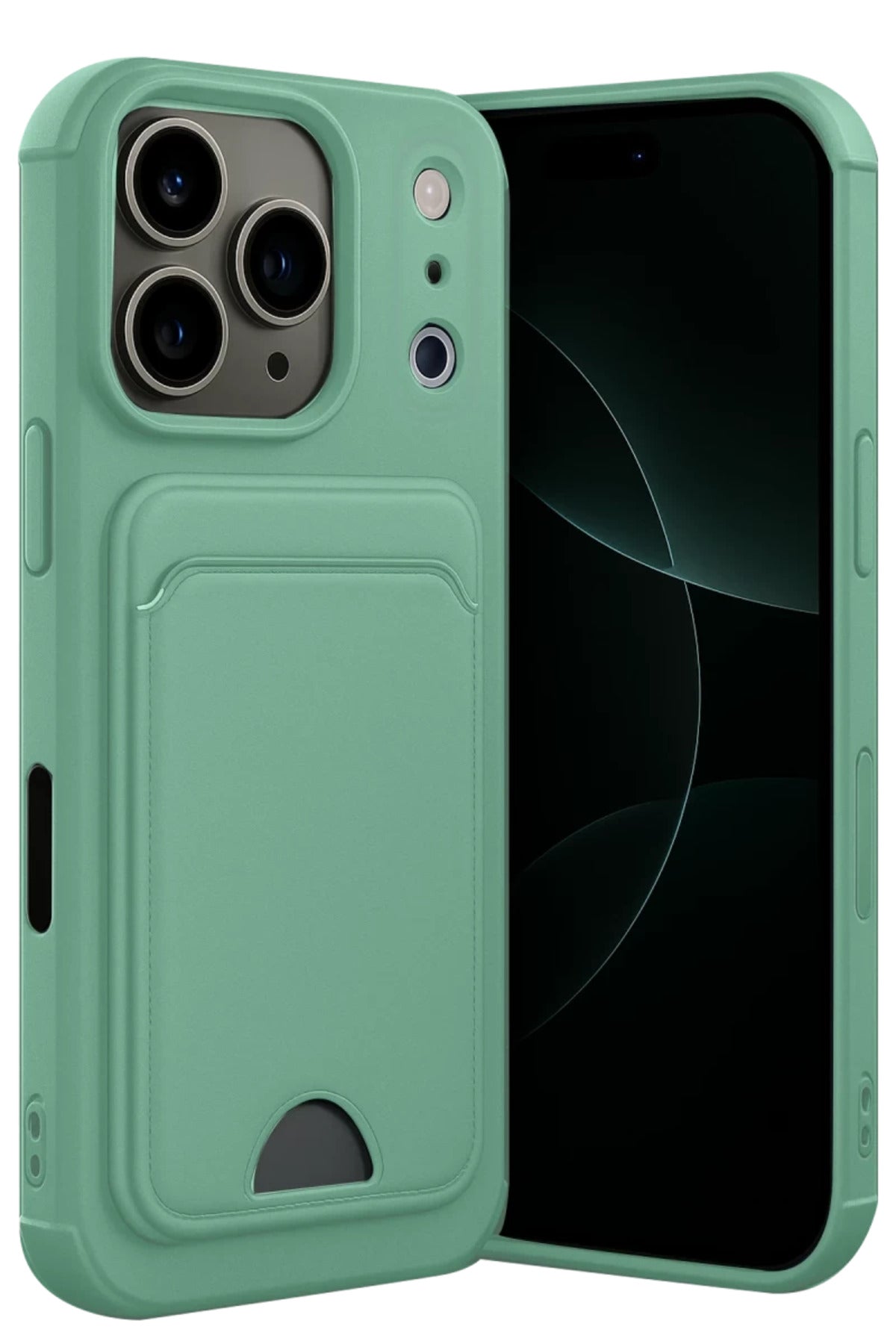 Apple iPhone 17 Pro Uyumlu Kelvin Kartvizitli Silikon - Açık Yeşil