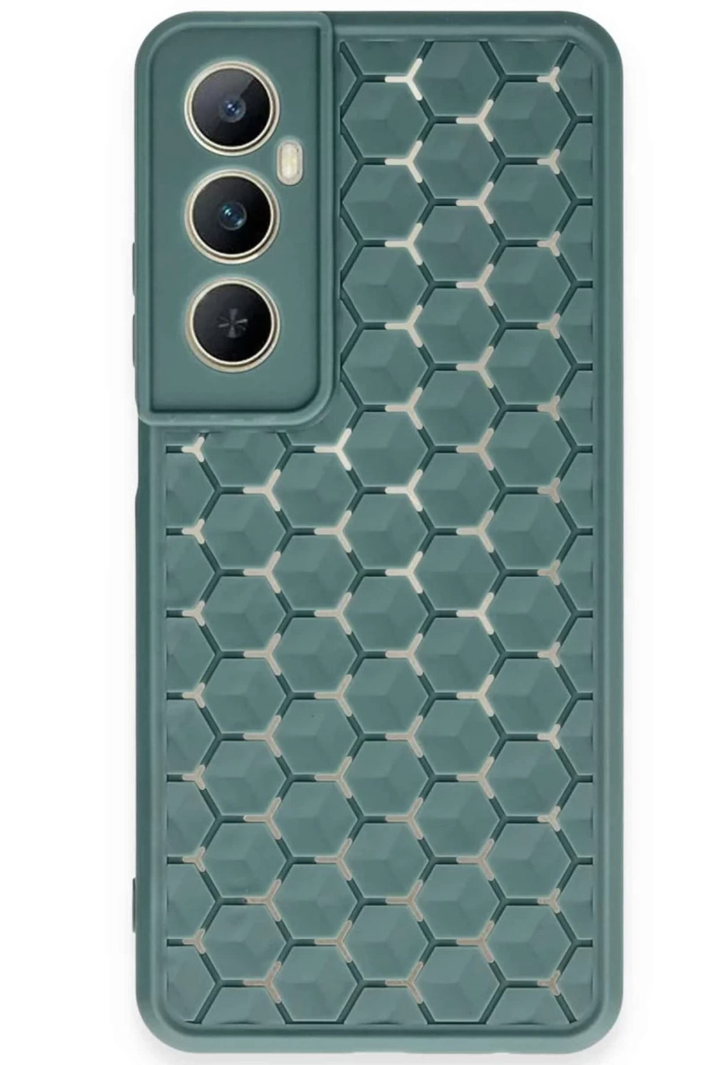 Realme C65 Uyumlu Kılıf Petek Silikon Kapak - Koyu Yeşil
