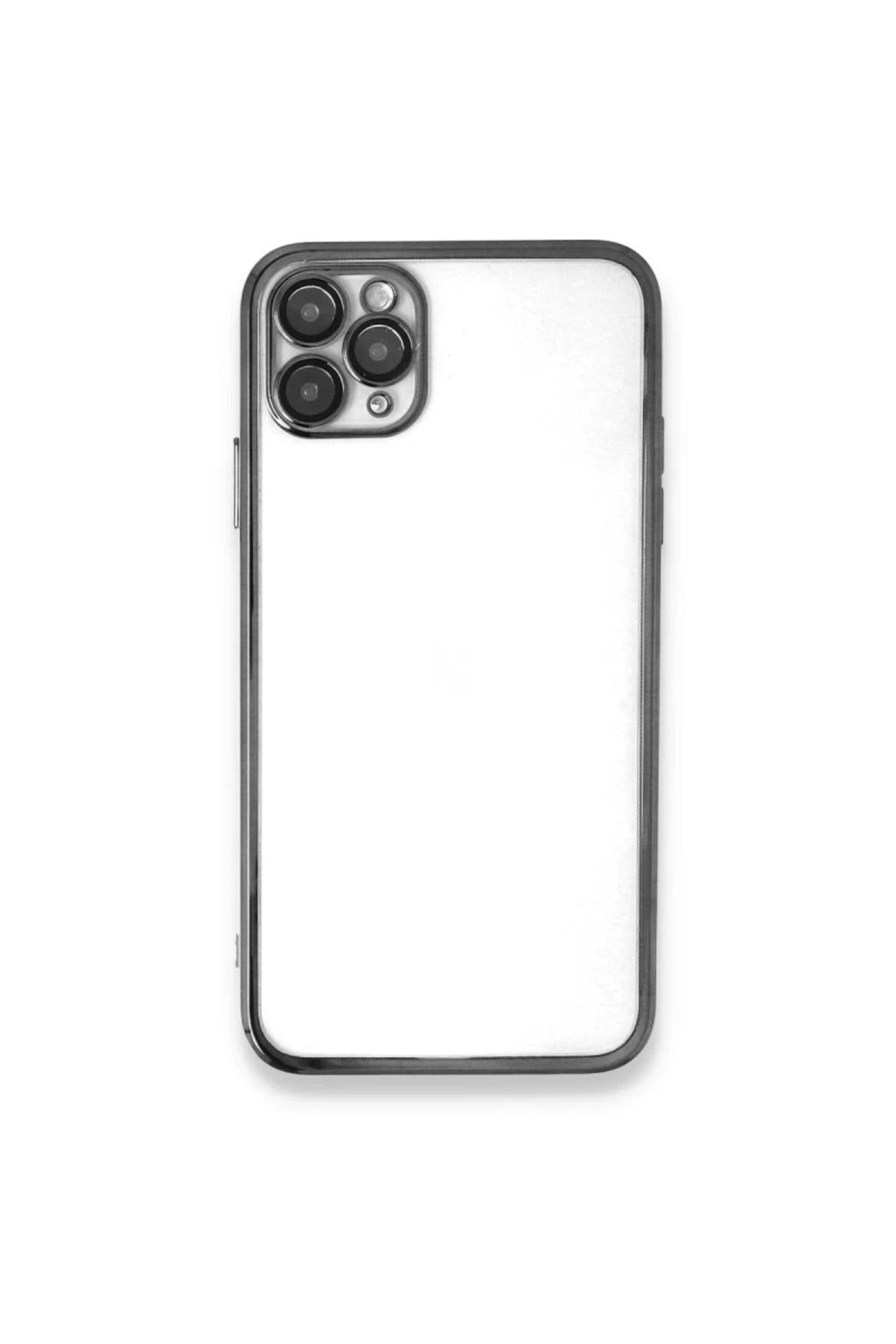 Apple iPhone 11 Pro Max Uyumlu Kılıf Lensli Silikon - Gümüş
