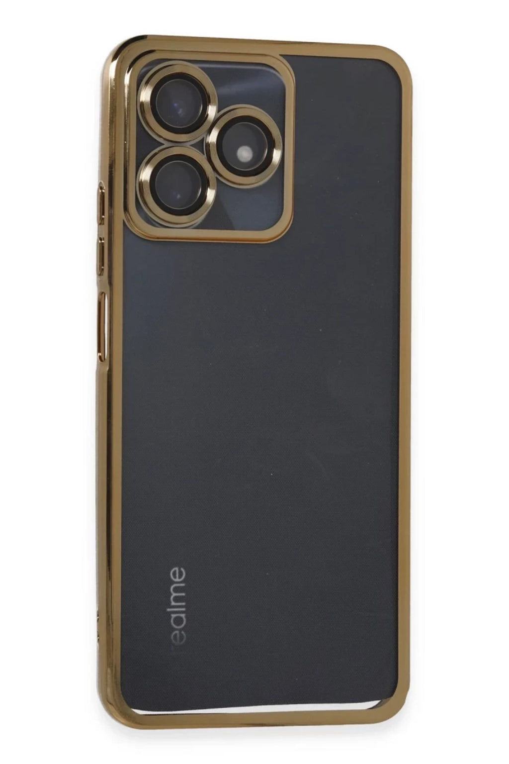 Realme C53 Uyumlu Kılıf Lensli Silikon - Gold