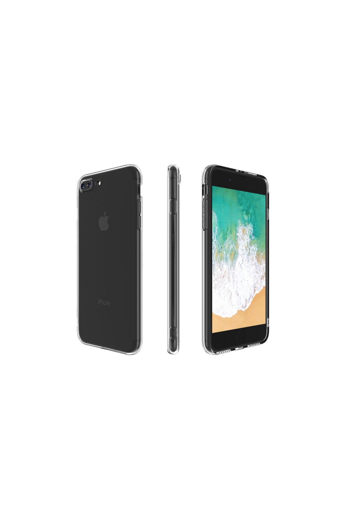 Apple iPhone 8 Plus Uyumlu Kılıf Deluxe 2mm Şeffaf Silikon