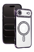 Apple iPhone 17 Air Uyumlu Joke Simli Magneticsafe Kılıf - Derin Mor