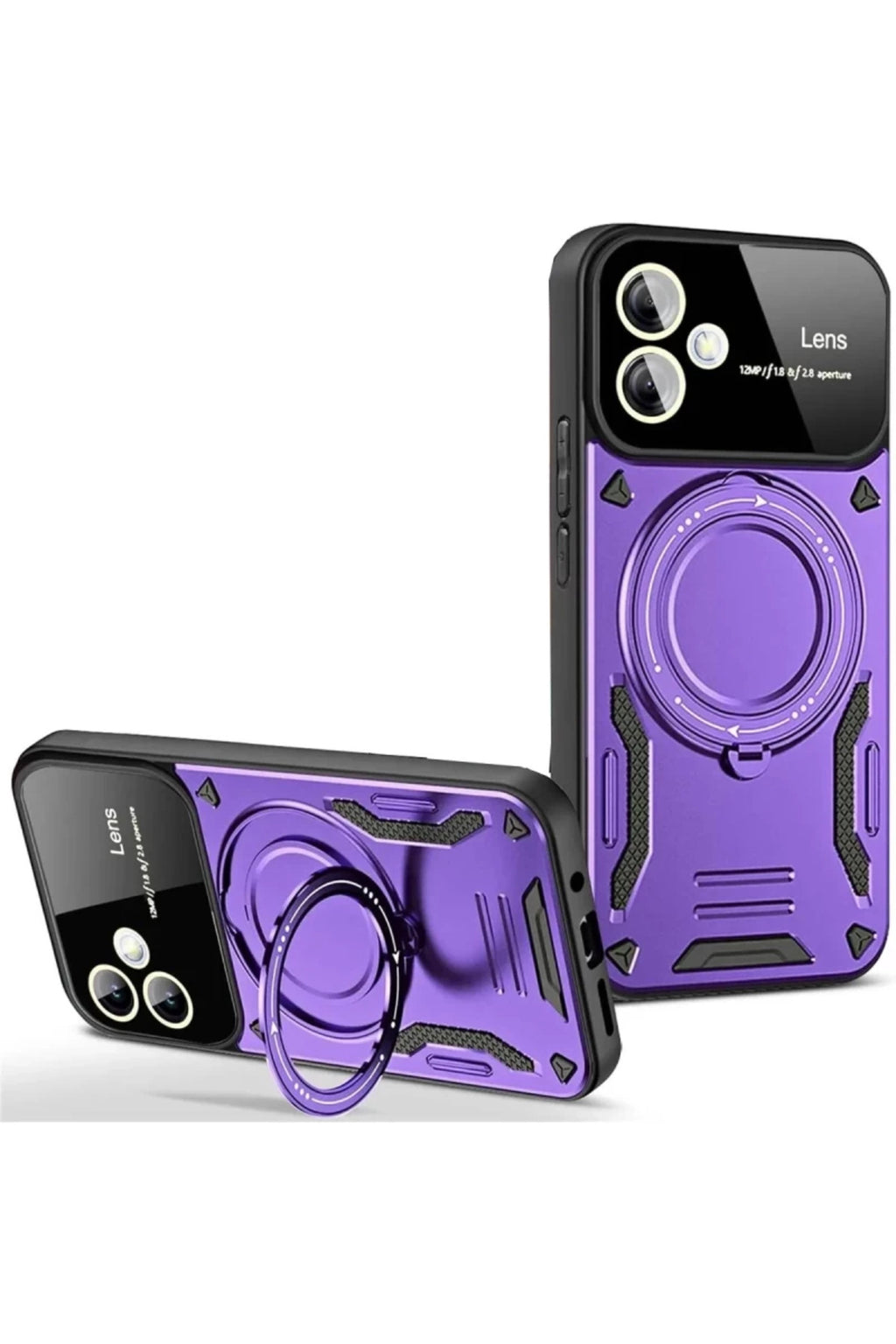 Samsung Galaxy A05 Uyumlu Kılıf Joy Lens Standlı Kapak - Mor