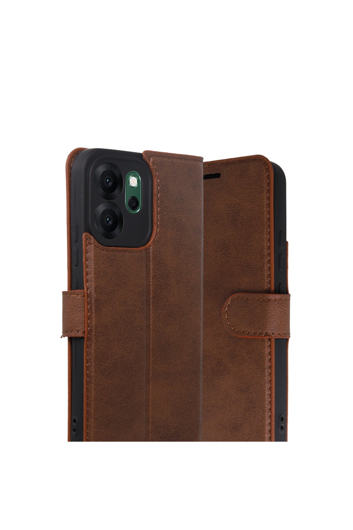 Oppo Reno 14F Uyumlu Trend S Plus Kapaklı Kılıf - Taba
