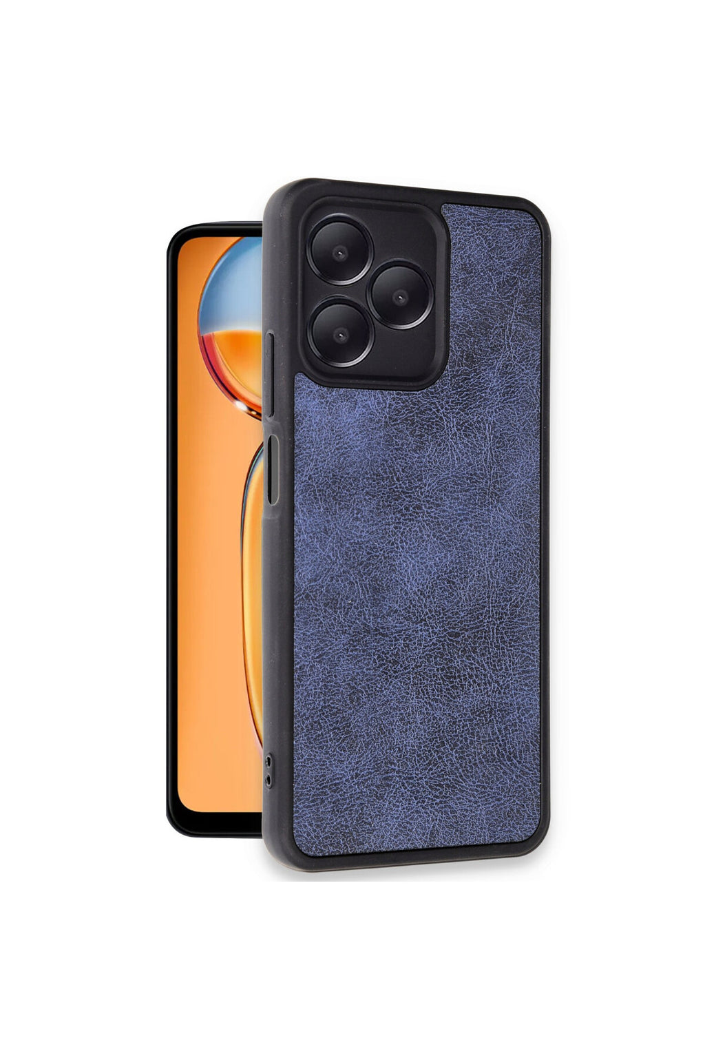 Realme Note 50 4G Uyumlu Kılıf Aras Deri Kapak - Lacivert
