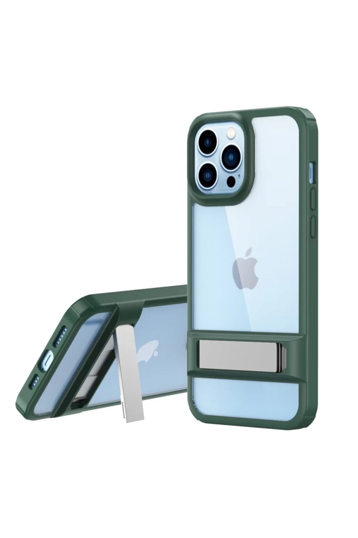 Apple iPhone 13 Pro Uyumlu Kılıf Rolet Stand Kapak - Yeşil