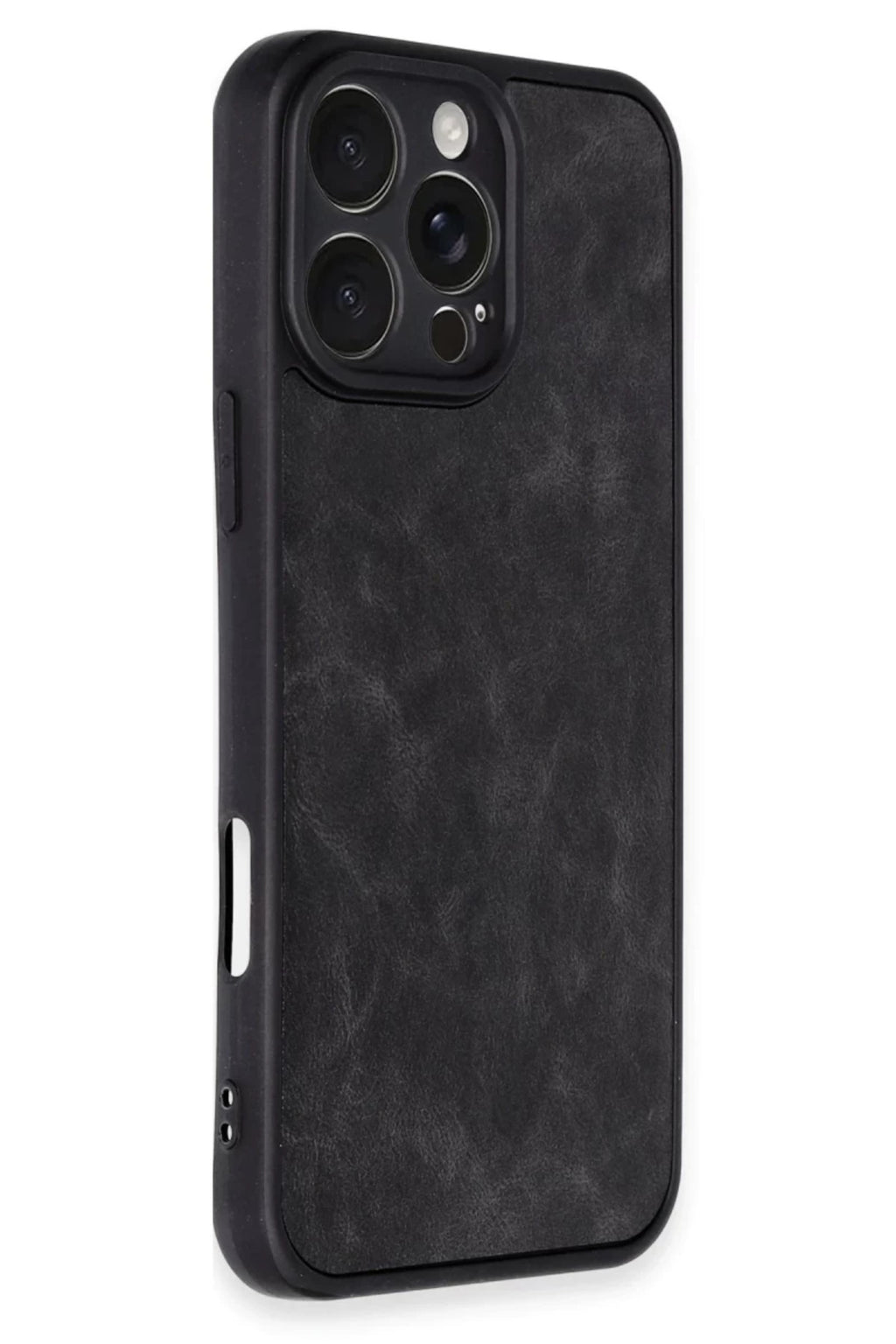 Apple iPhone 16 Pro Max Uyumlu Kılıf Aras Deri Kapak - Siyah