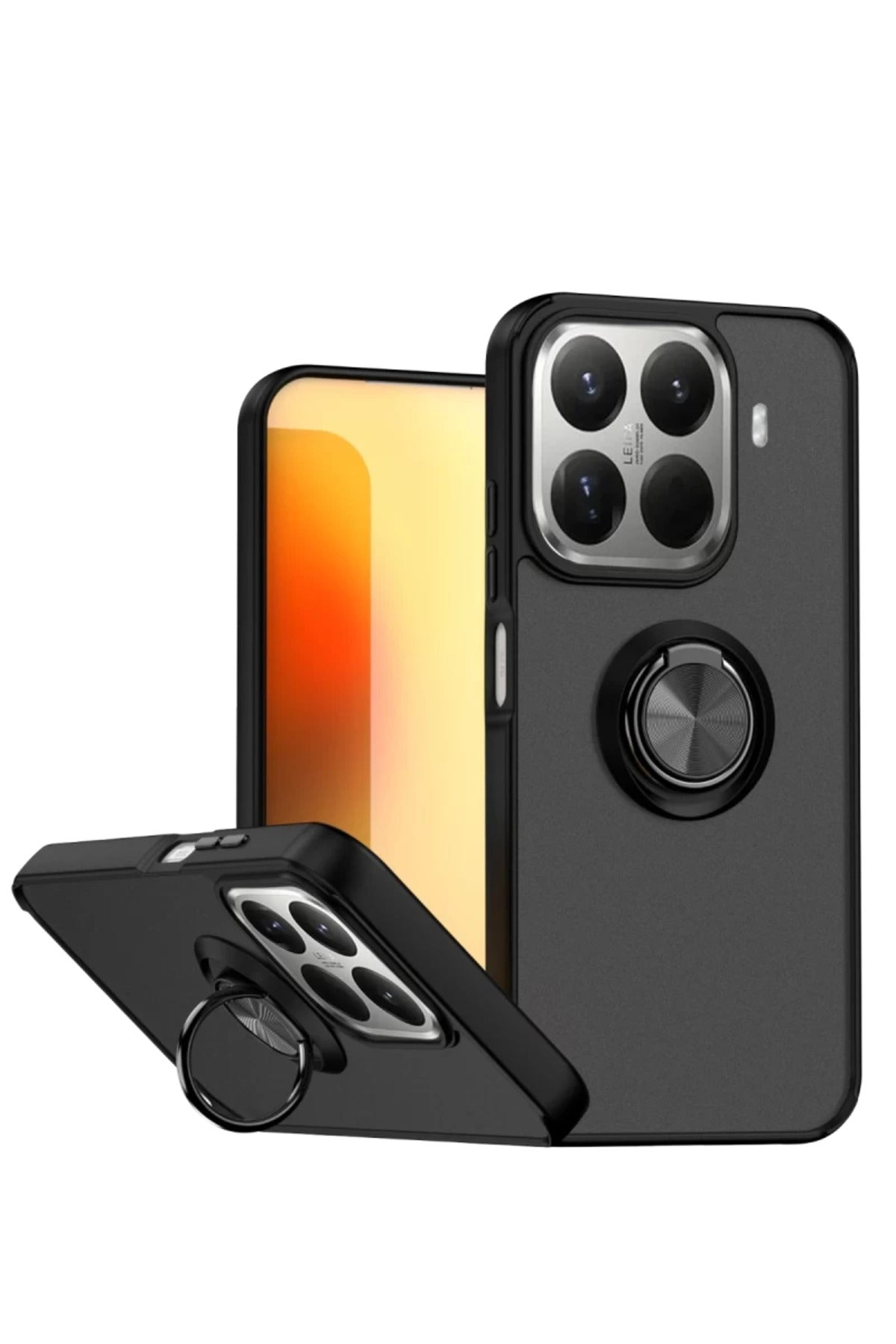 Xiaomi Mi 15T Pro Uyumlu Montreal Yüzüklü Silikon Kapak - Siyah