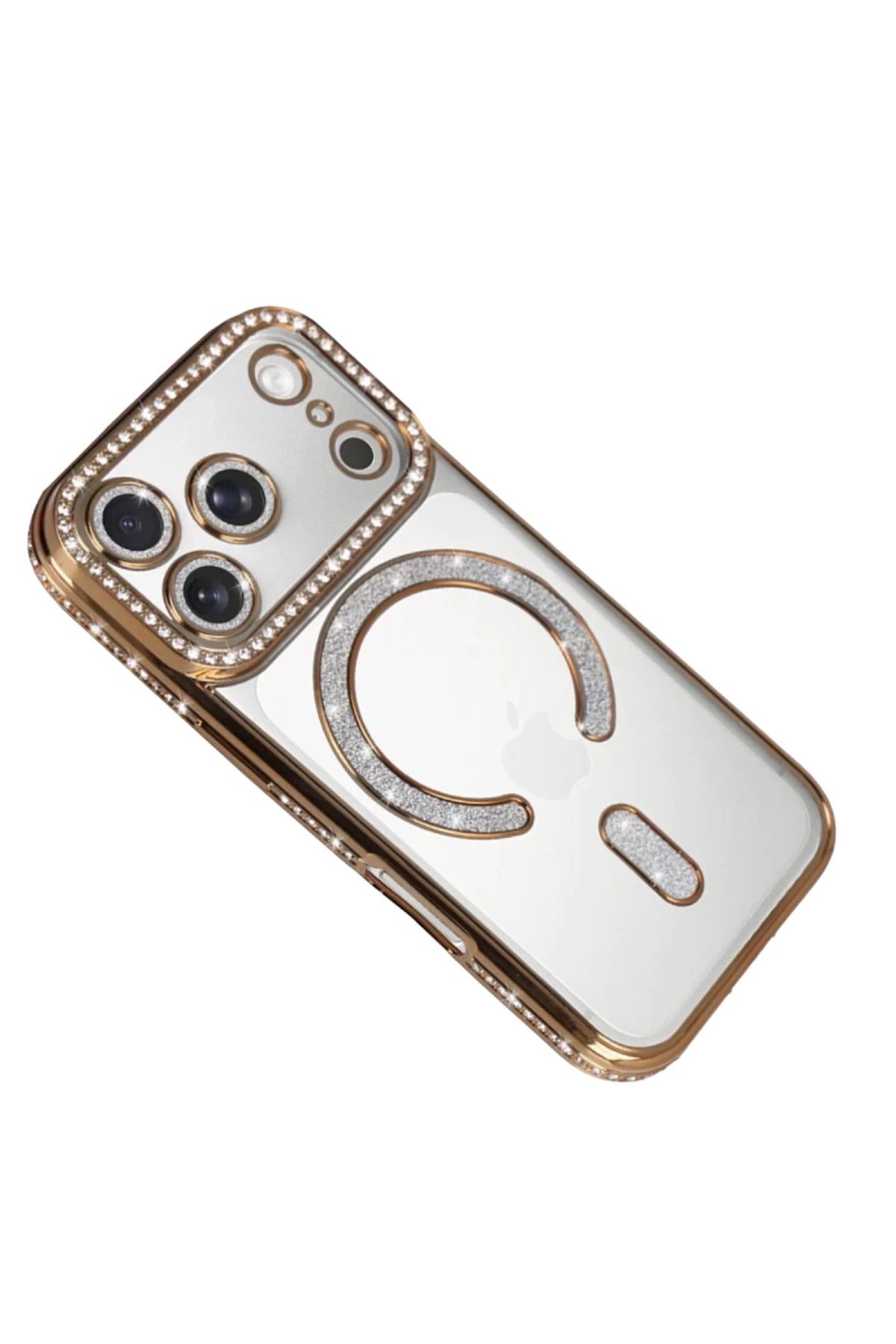 Apple iPhone 17 Pro Max Uyumlu Joke Simli Magneticsafe Kılıf - Gold