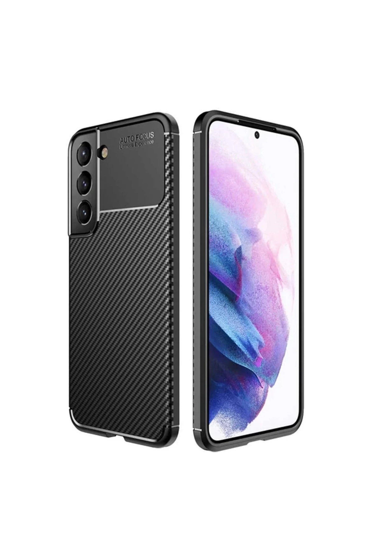 Samsung Galaxy S22 Plus Uyumlu Kılıf Auto Focus Karbon Kapak - Siyah