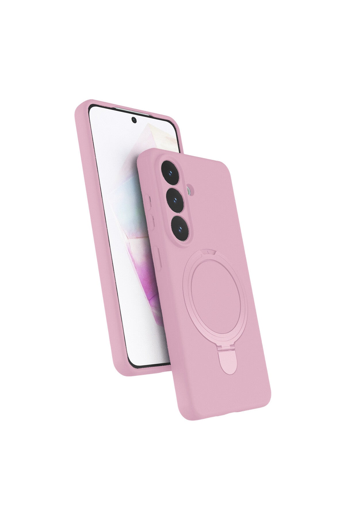 Samsung Galaxy S26 Plus Uyumlu Regal Magsafe Standlı Kapak - Açık Pembe