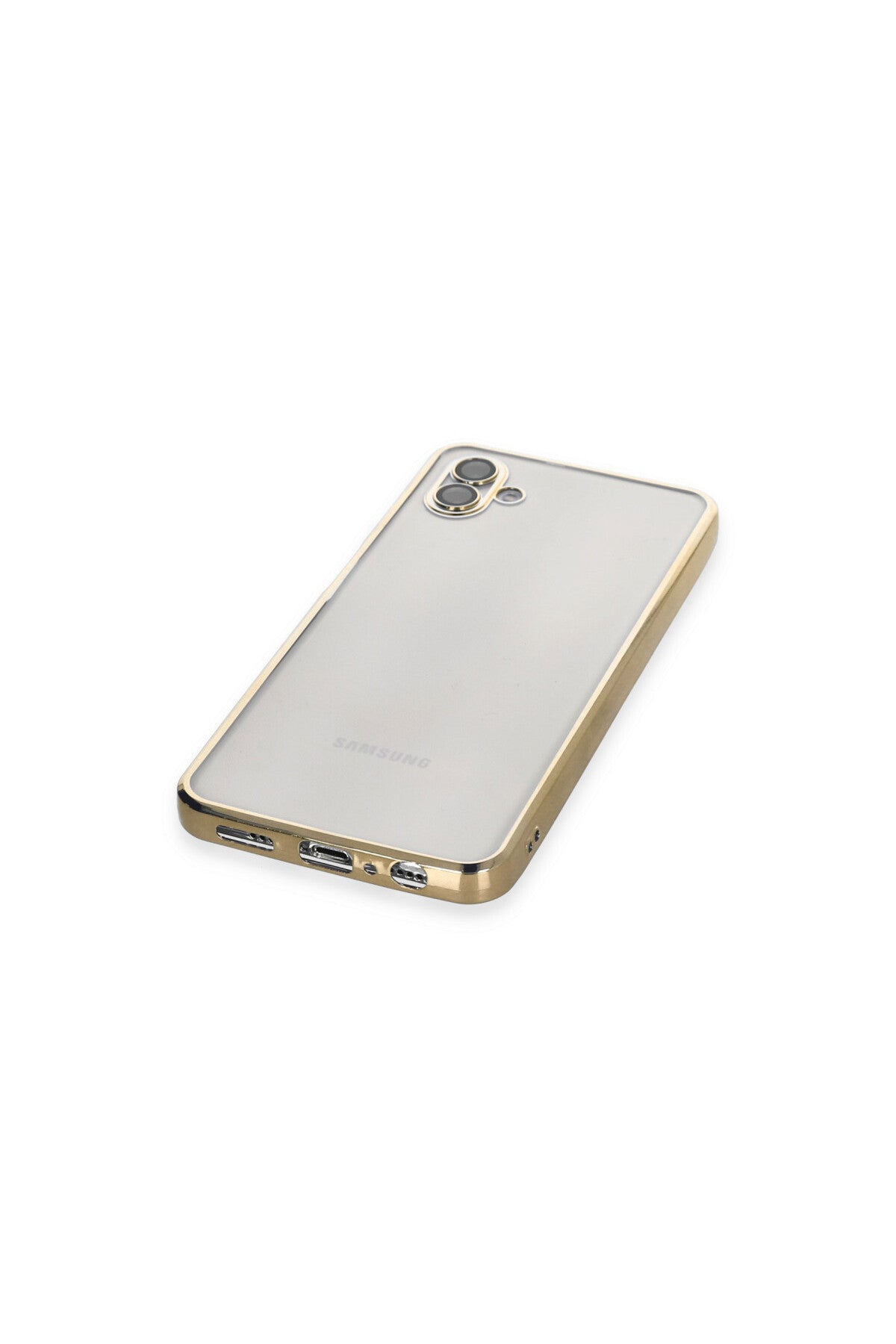 Samsung Galaxy A04 Uyumlu Kılıf Lensli Silikon - Gold