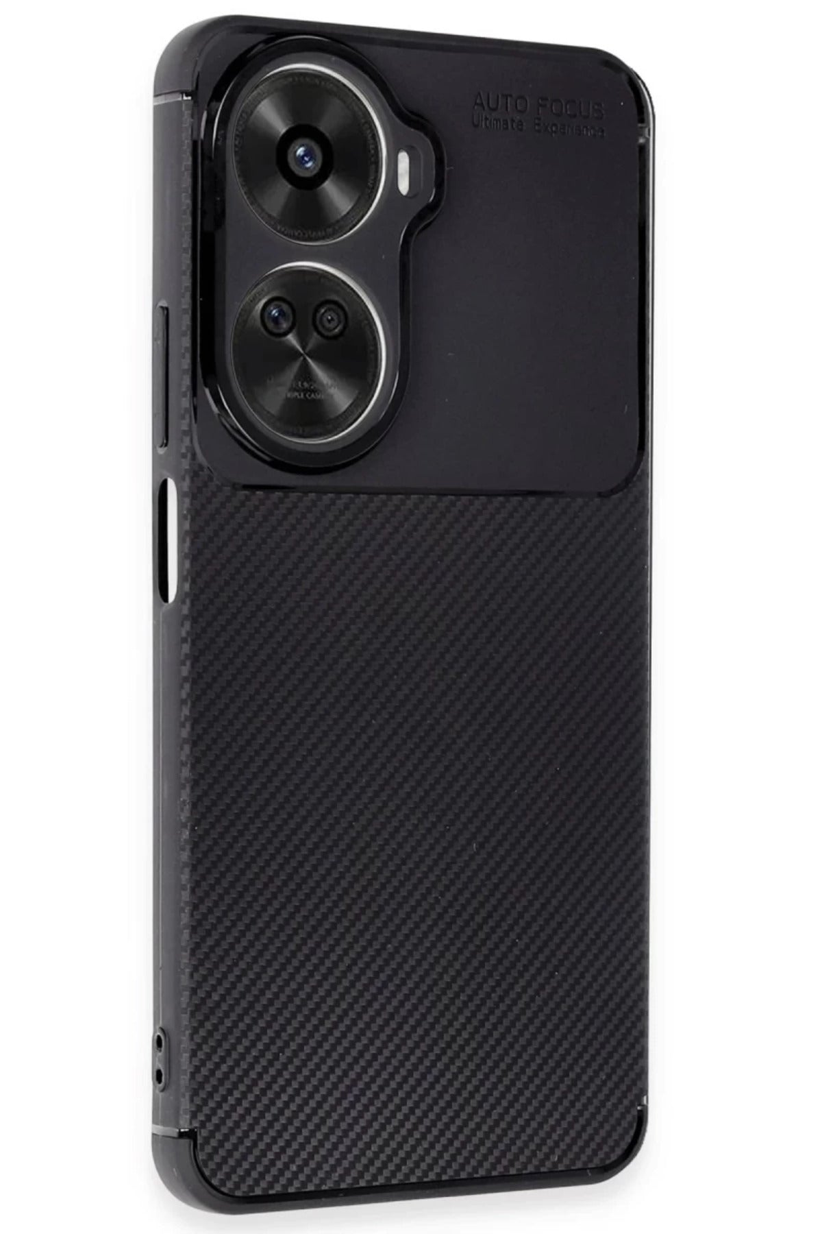 Huawei Nova 12 SE Uyumlu Kılıf Auto Focus Karbon Kapak - Siyah