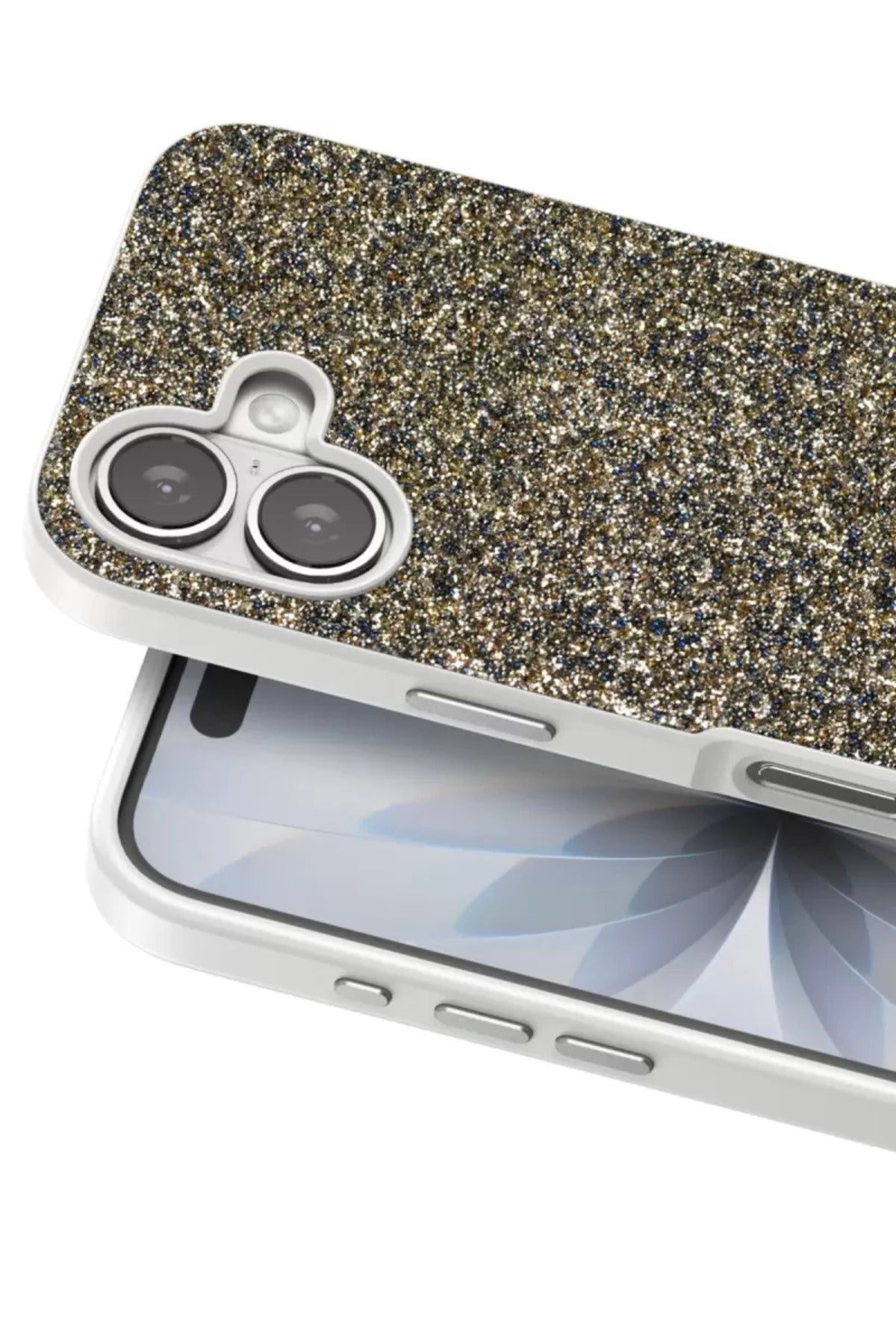Onegif Apple iPhone 17 Uyumlu Bright Simli Kapak - Çöl Titanyum