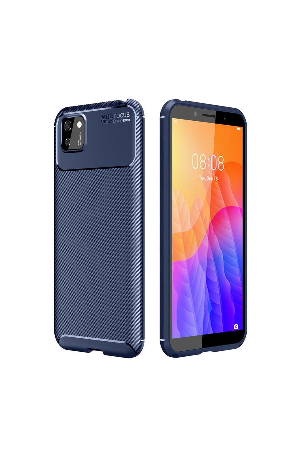 Huawei Y5P Uyumlu Kılıf Auto Focus Karbon Kapak - Lacivert