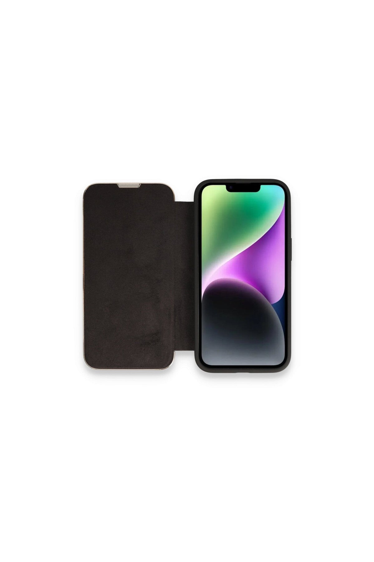 Apple iPhone 14 Pro Max Uyumlu Kılıf Dolpin Kapaklı - Siyah
