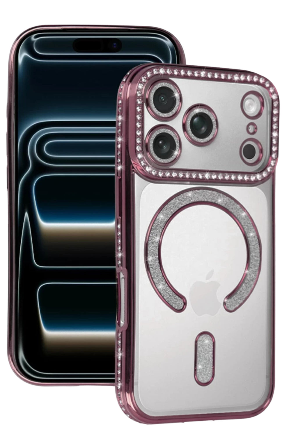 Apple iPhone 17 Pro Uyumlu Joke Simli Magneticsafe Kılıf - Pembe