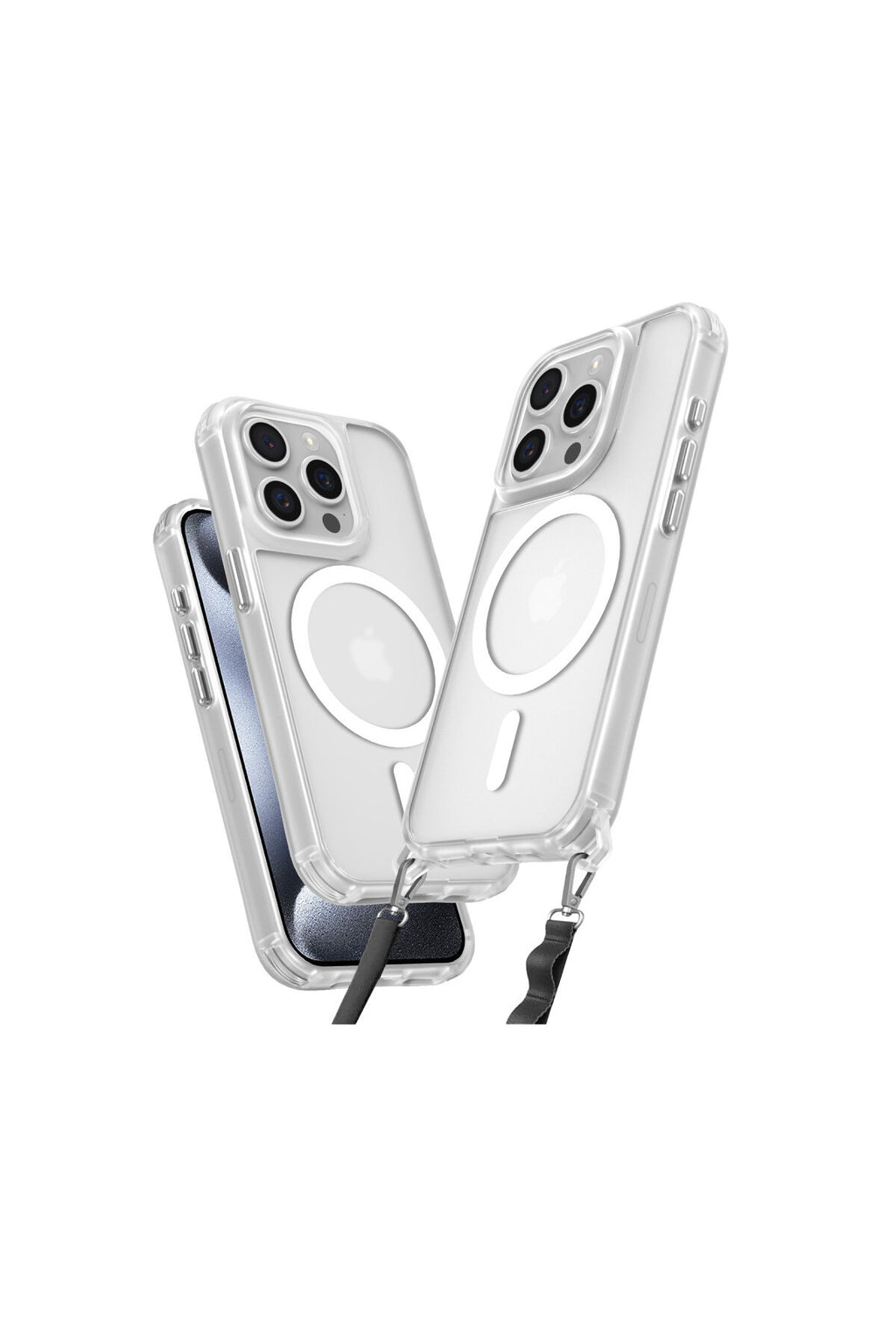 Apple iPhone 15 Pro Max Uyumlu Kılıf Enka Magsafe Silikon Kılıf - Şeffaf