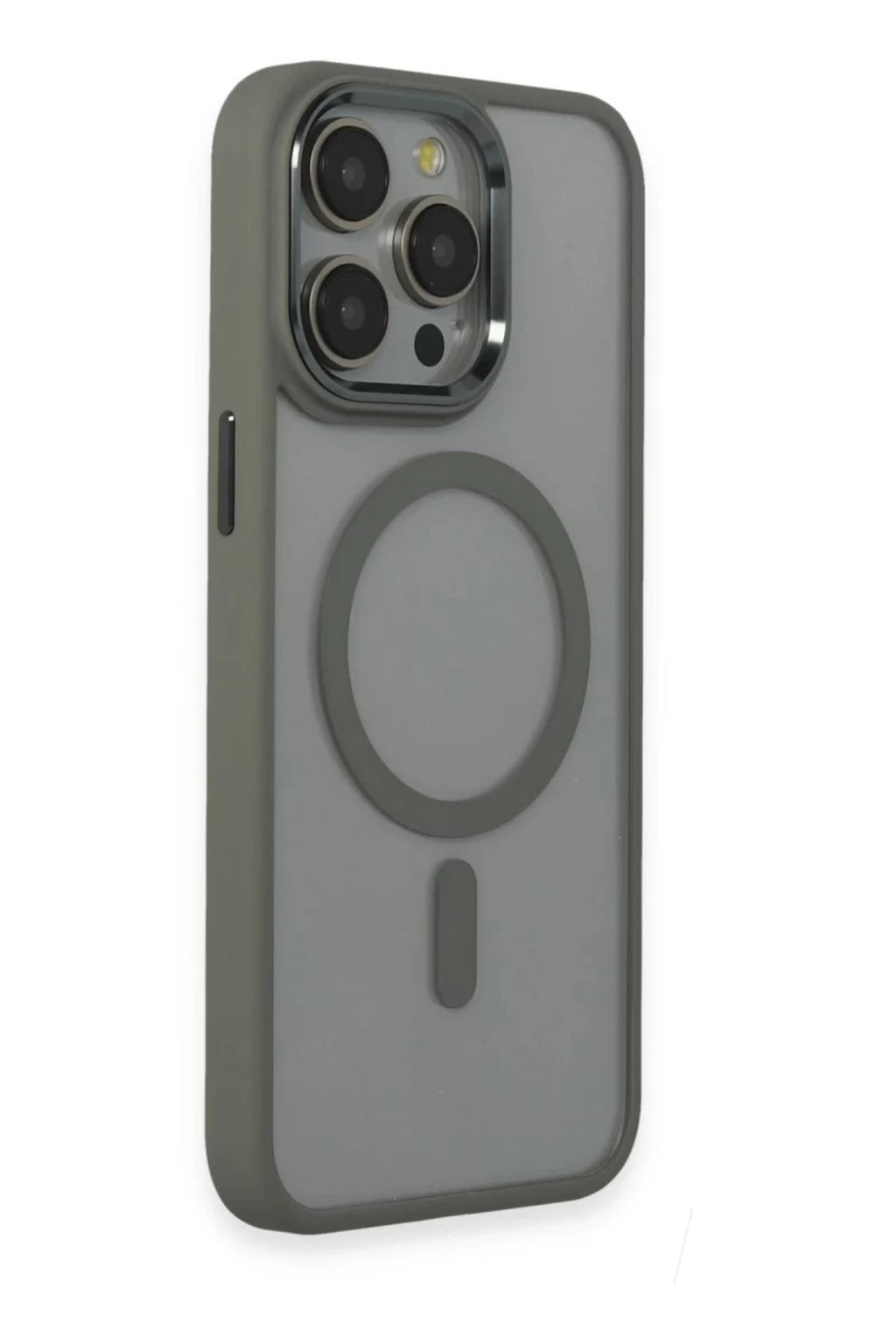 Apple iPhone 15 Pro Max Uyumlu Kılıf Room Magneticsafe Silikon - Gri