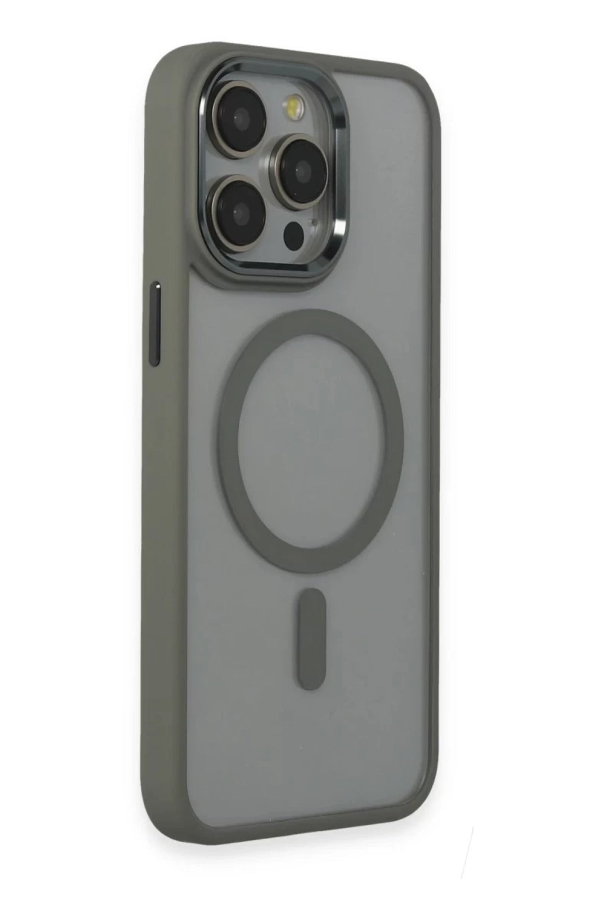Apple iPhone 15 Pro Max Uyumlu Kılıf Room Magneticsafe Silikon - Gri