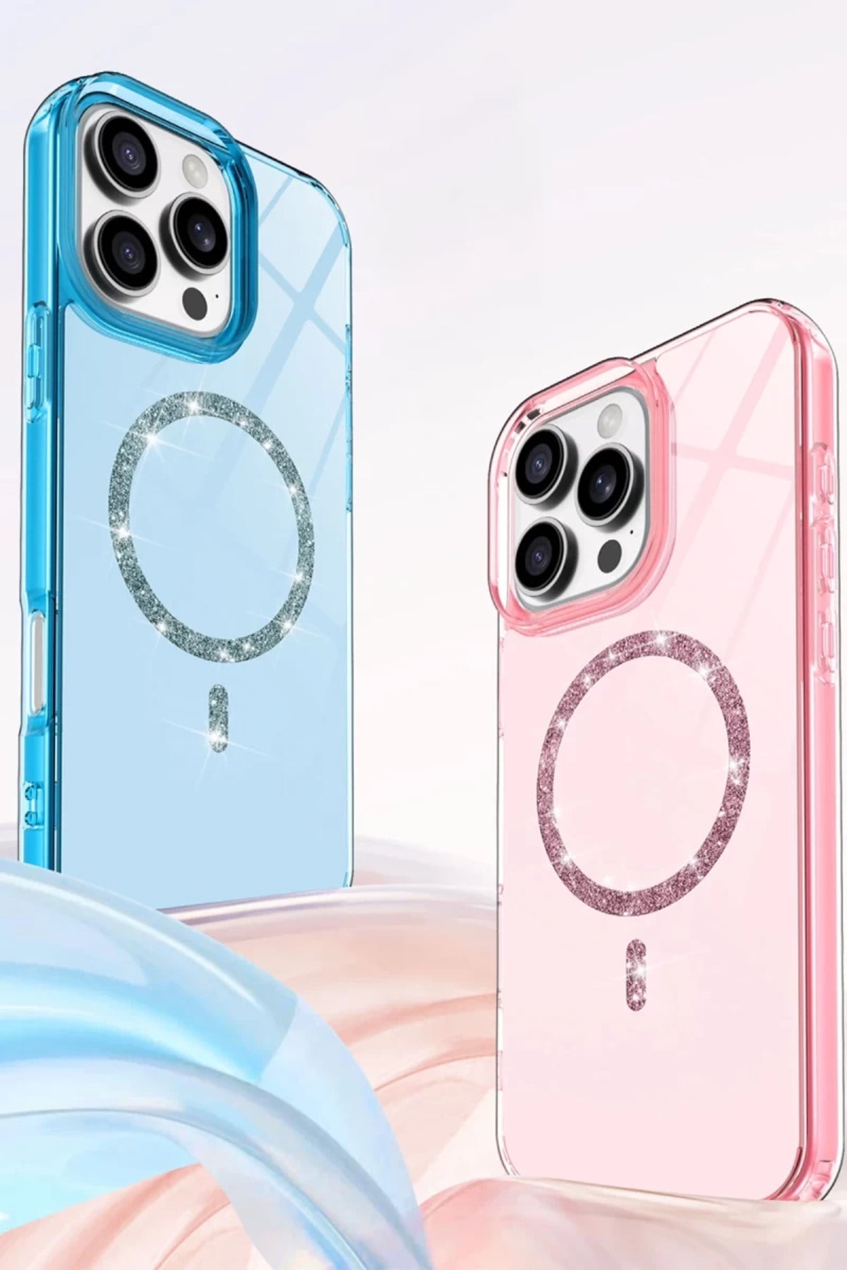 Apple iPhone 14 Pro Max Uyumlu Live Diamond Magsafe Kapak - Mavi