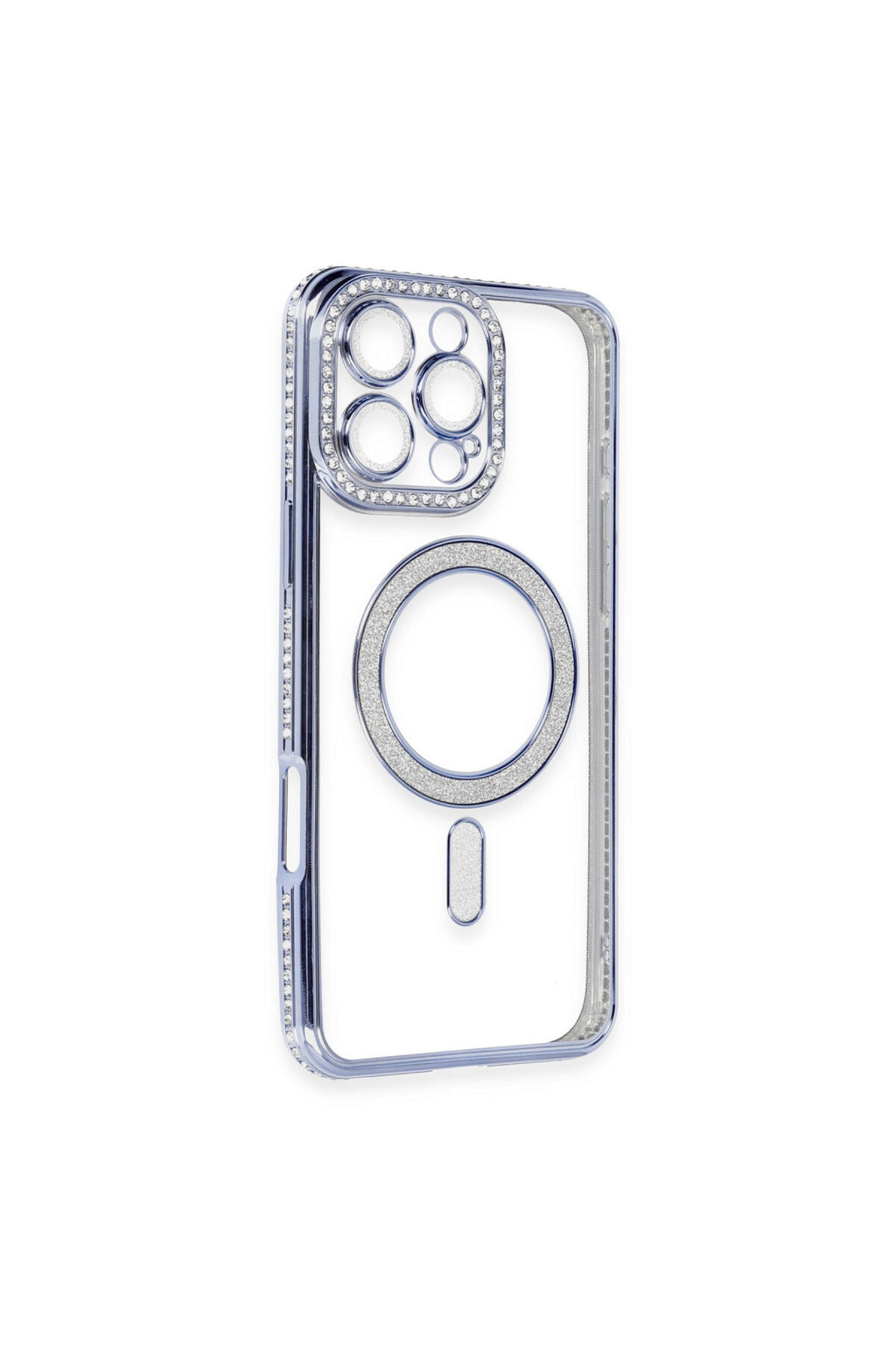 Apple iPhone 16 Pro Uyumlu Kılıf Joke Simli Magneticsafe Kılıf - Mavi