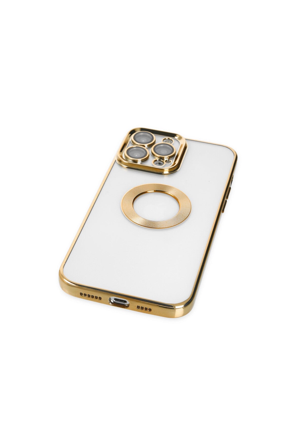 Apple iPhone 14 Pro Max Uyumlu Kılıf Slot Silikon - Gold