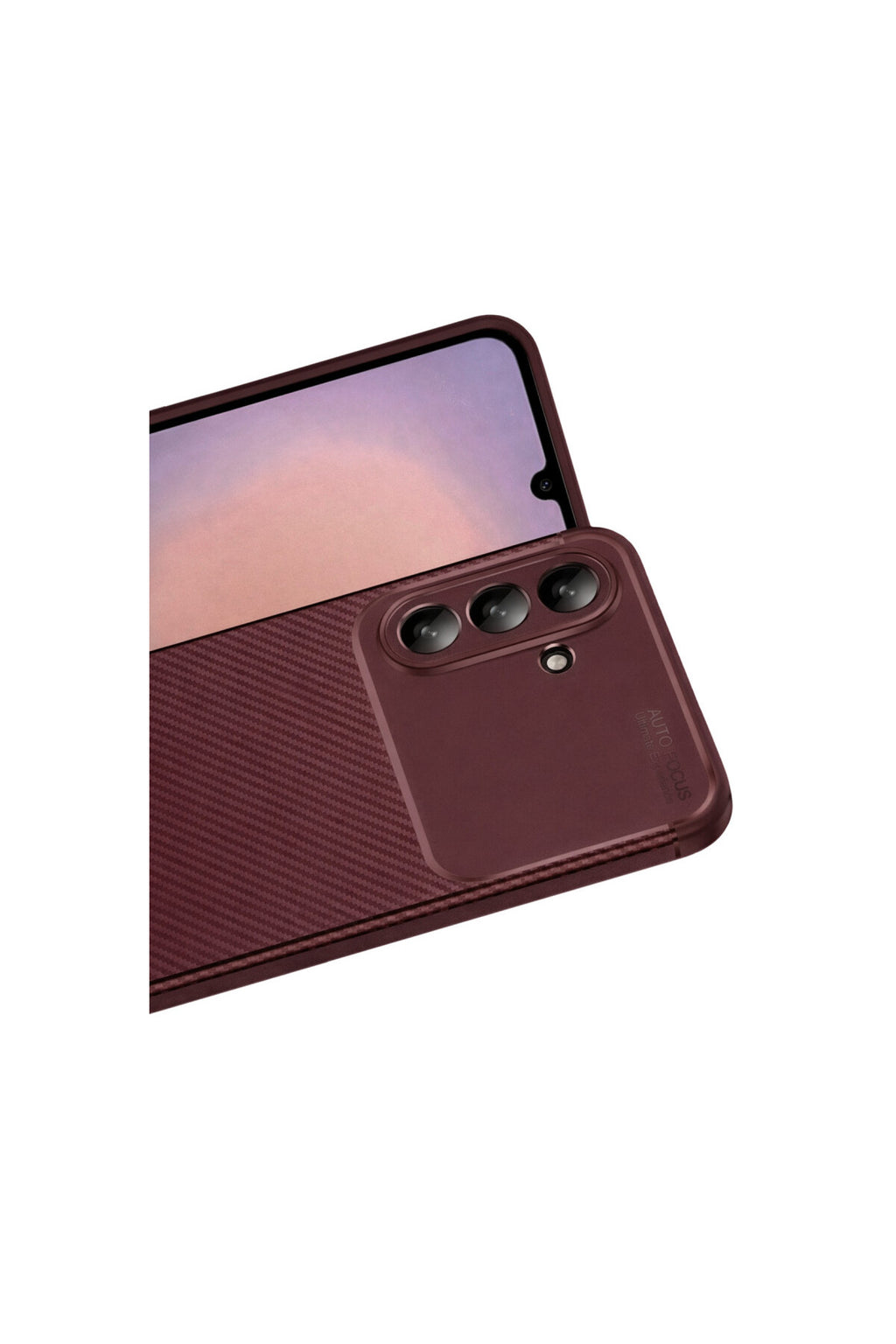 Samsung Galaxy A36 Uyumlu Kılıf Auto Focus Karbon Kapak - Bordo