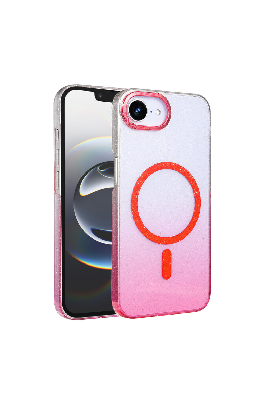 Apple iPhone 16E Uyumlu Glossy Magsafe Kapak - Pembe