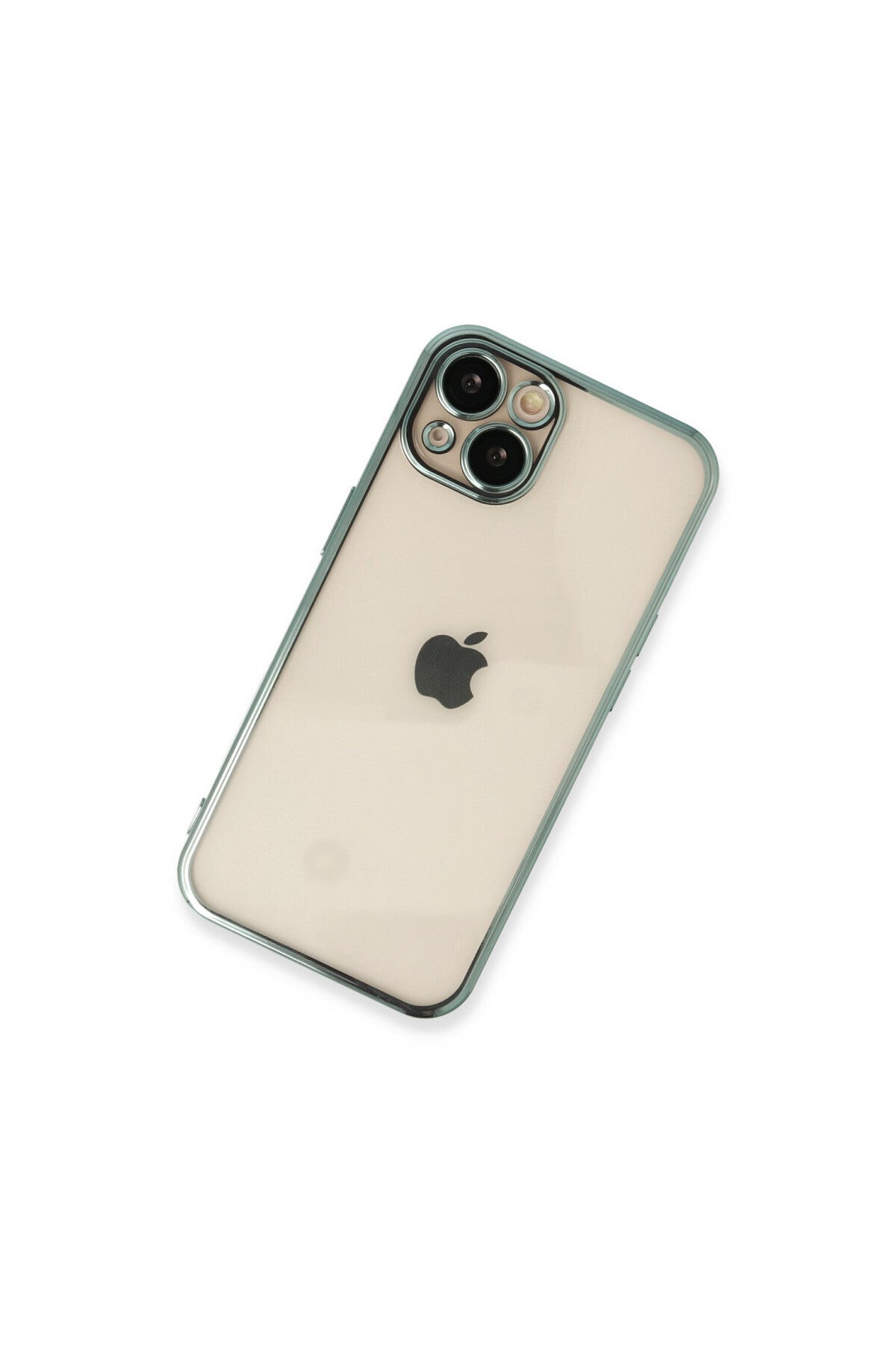 Apple iPhone 13 Uyumlu Kılıf Lensli Silikon - Yeşil
