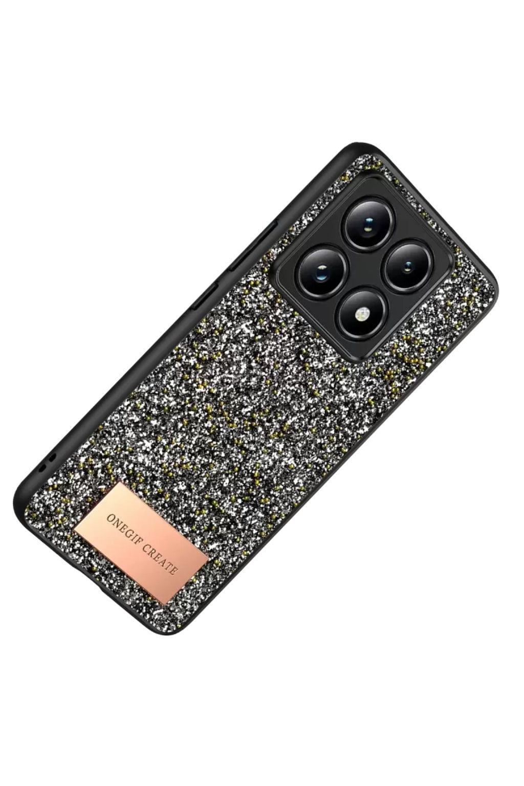 Onegif Xiaomi Mi 14T Pro Uyumlu Bright Simli Kapak - Gümüş