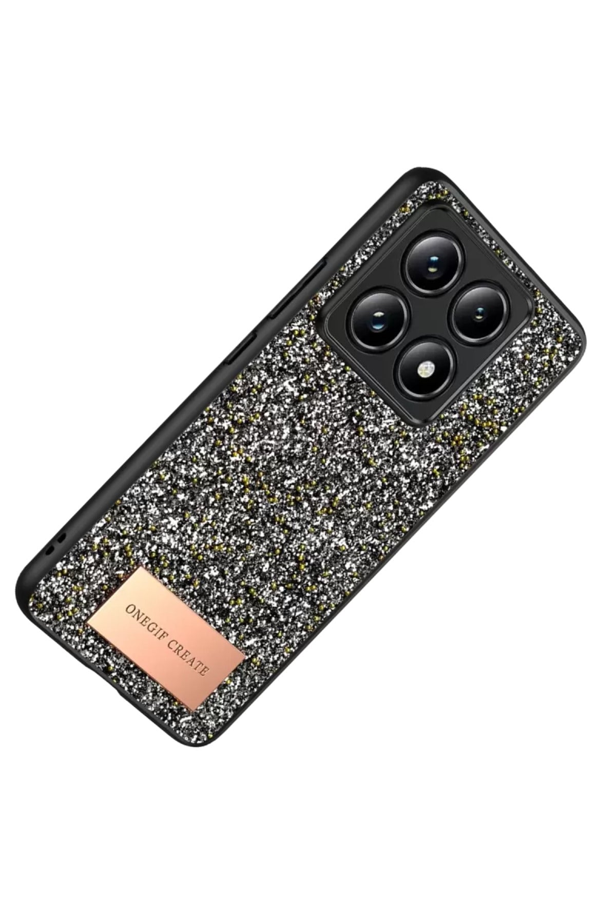 Onegif Xiaomi Mi 14T Pro Uyumlu Bright Simli Kapak - Gümüş