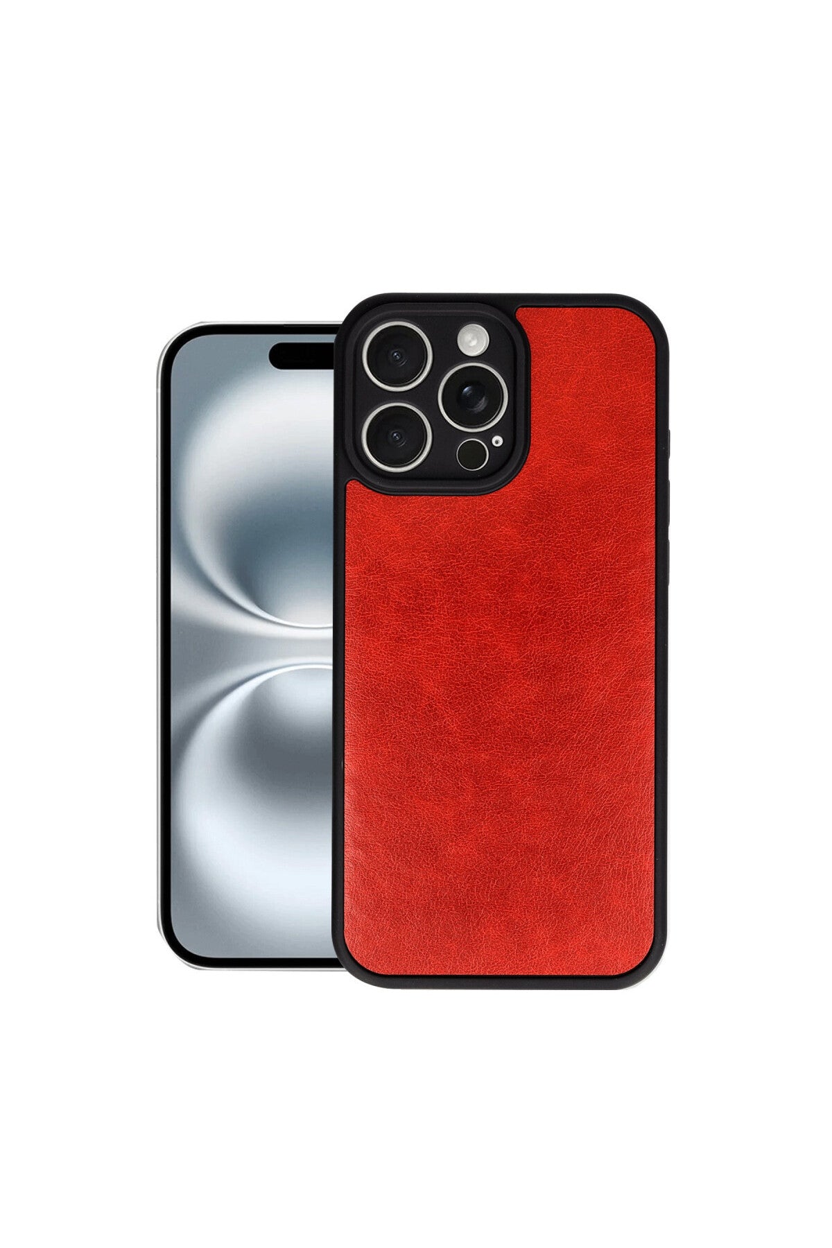 Apple iPhone 16 Pro Uyumlu Kılıf Aras Deri Kapak - Kırmızı