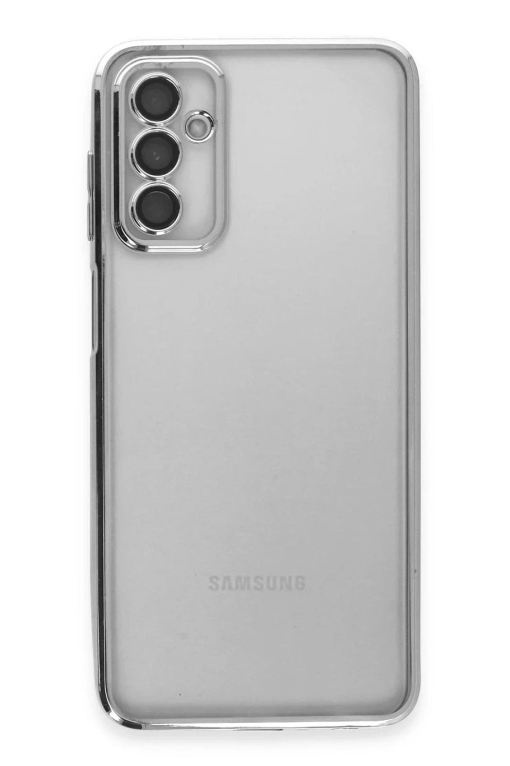 Samsung Galaxy M23 Uyumlu Kılıf Lensli Silikon - Gümüş