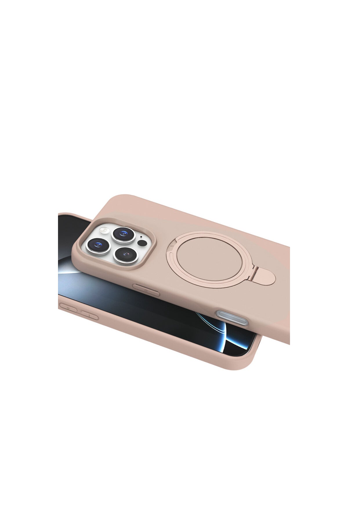 Apple iPhone 16 Pro Uyumlu Regal Magsafe Standlı Kapak - Çöl Titanyum