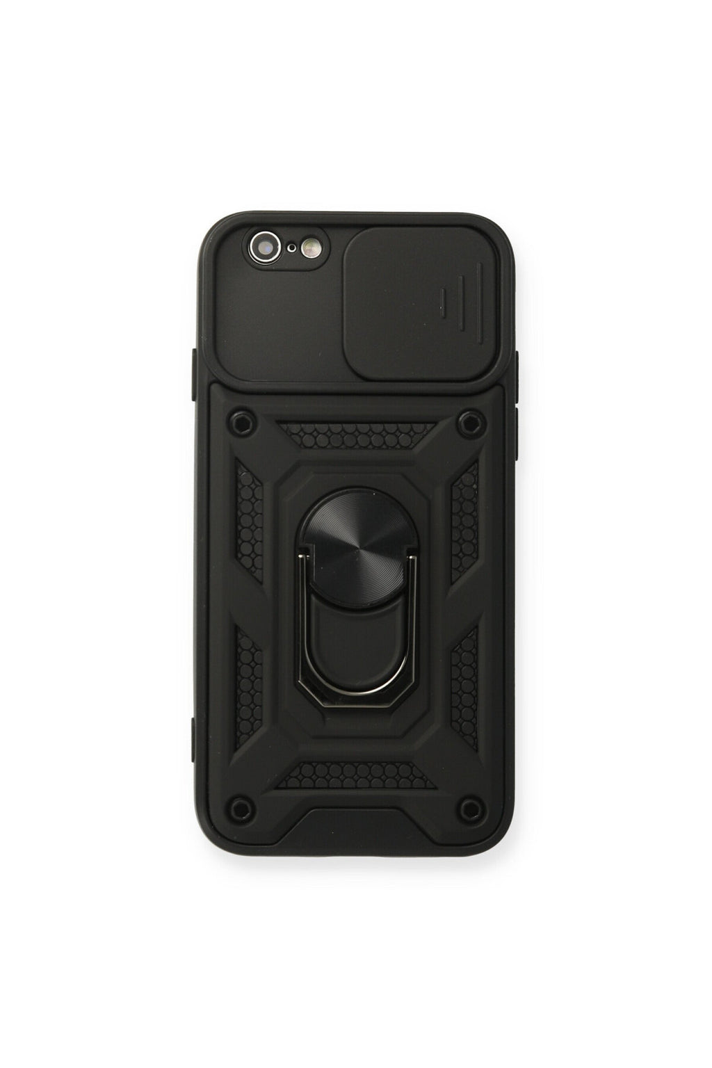 Apple iPhone 6 Uyumlu Kılıf Pars Lens Yüzüklü Silikon - Siyah