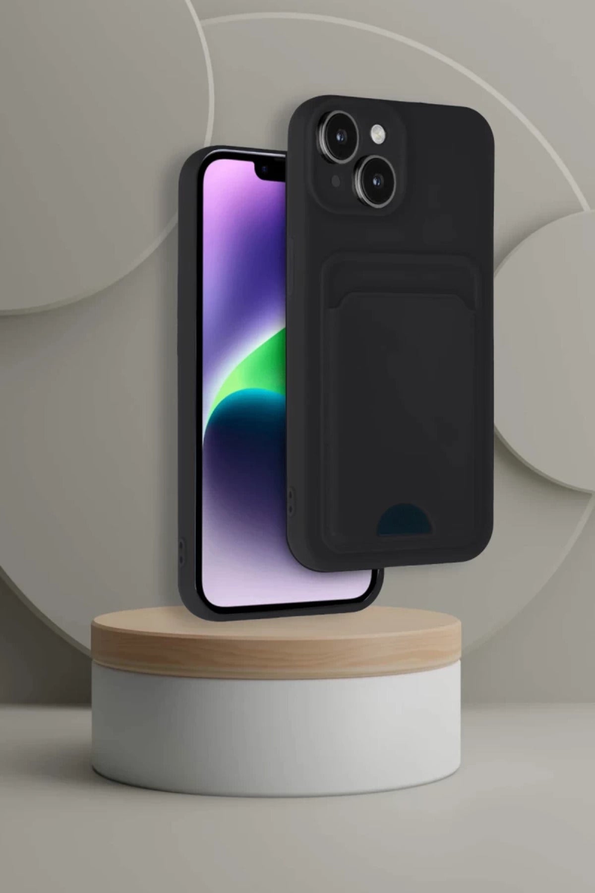 Apple iPhone 14 Uyumlu Kılıf Kelvin Kartvizitli Silikon - Lacivert