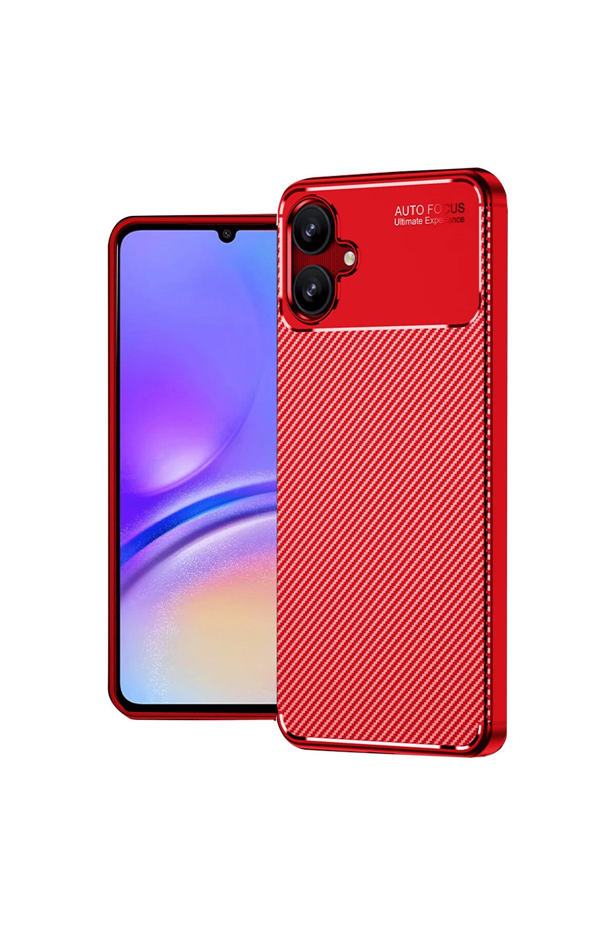 Samsung Galaxy A06 Uyumlu Kılıf Auto Focus Karbon Kapak - Kırmızı