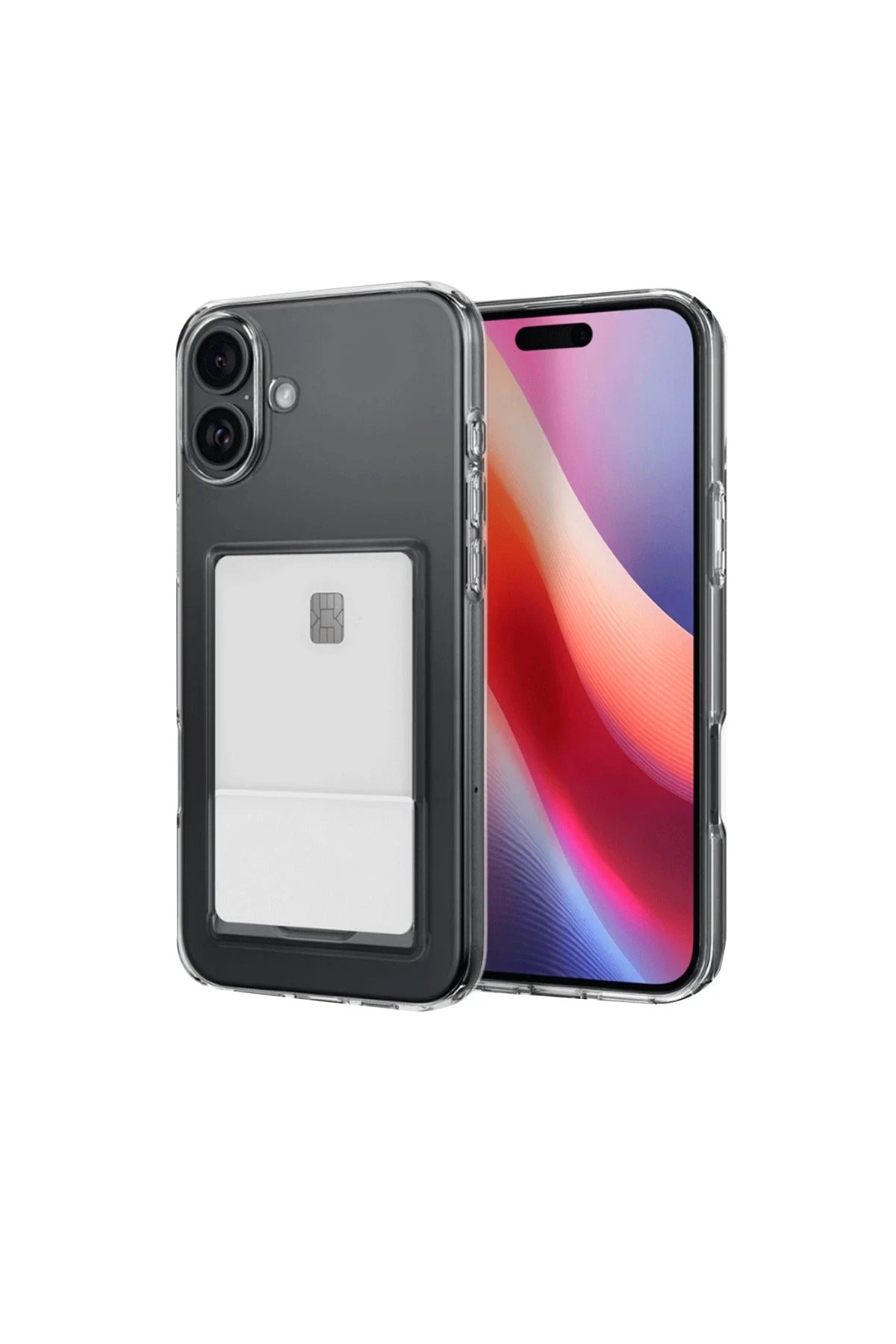 Apple iPhone 16 Uyumlu Kılıf Kart Şeffaf Silikon - Şeffaf