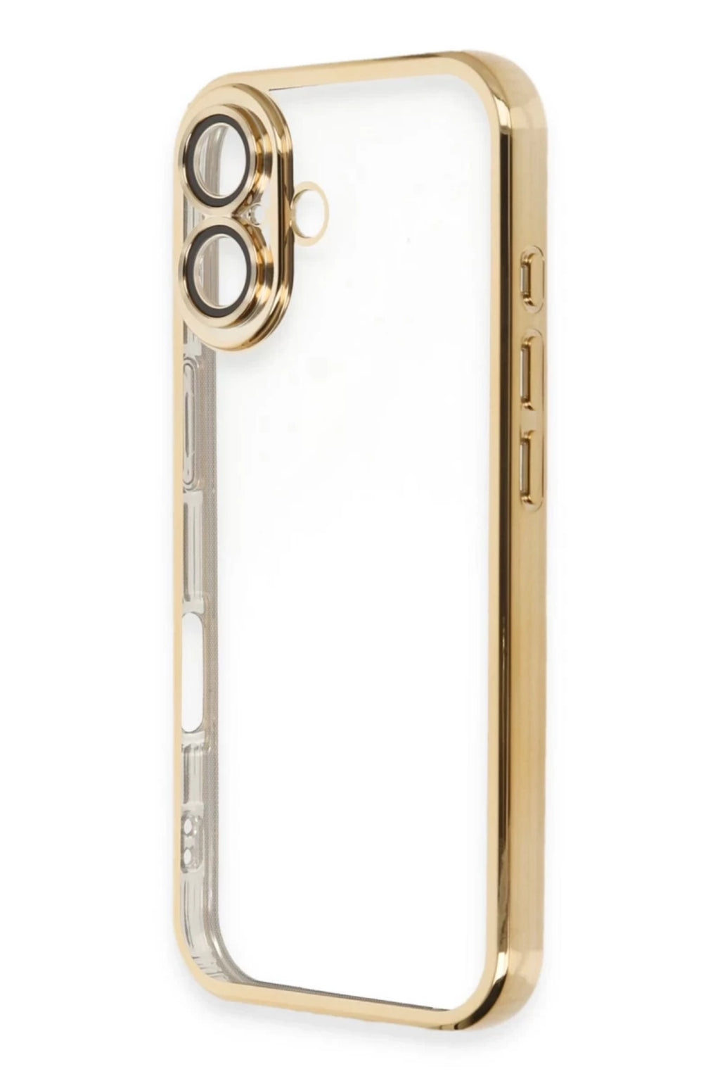 Apple iPhone 16 Plus Uyumlu Kılıf Lensli Silikon - Gold