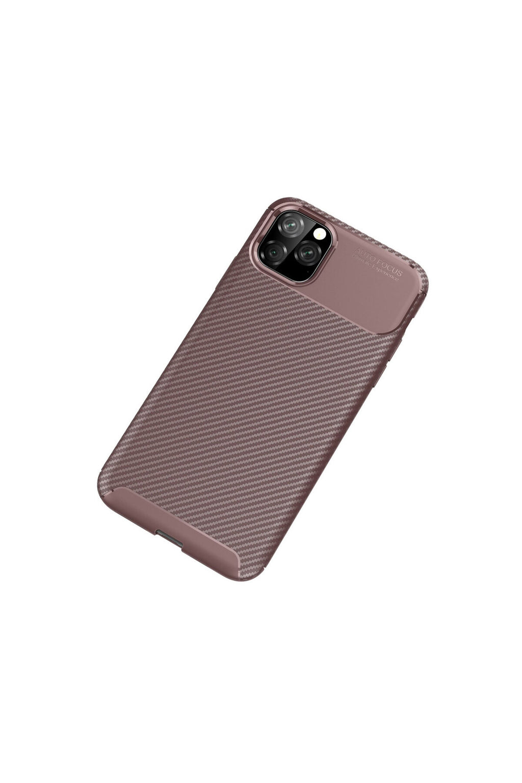 Apple iPhone 11 Pro Uyumlu Kılıf Auto Focus Karbon Kapak - Kahverengi