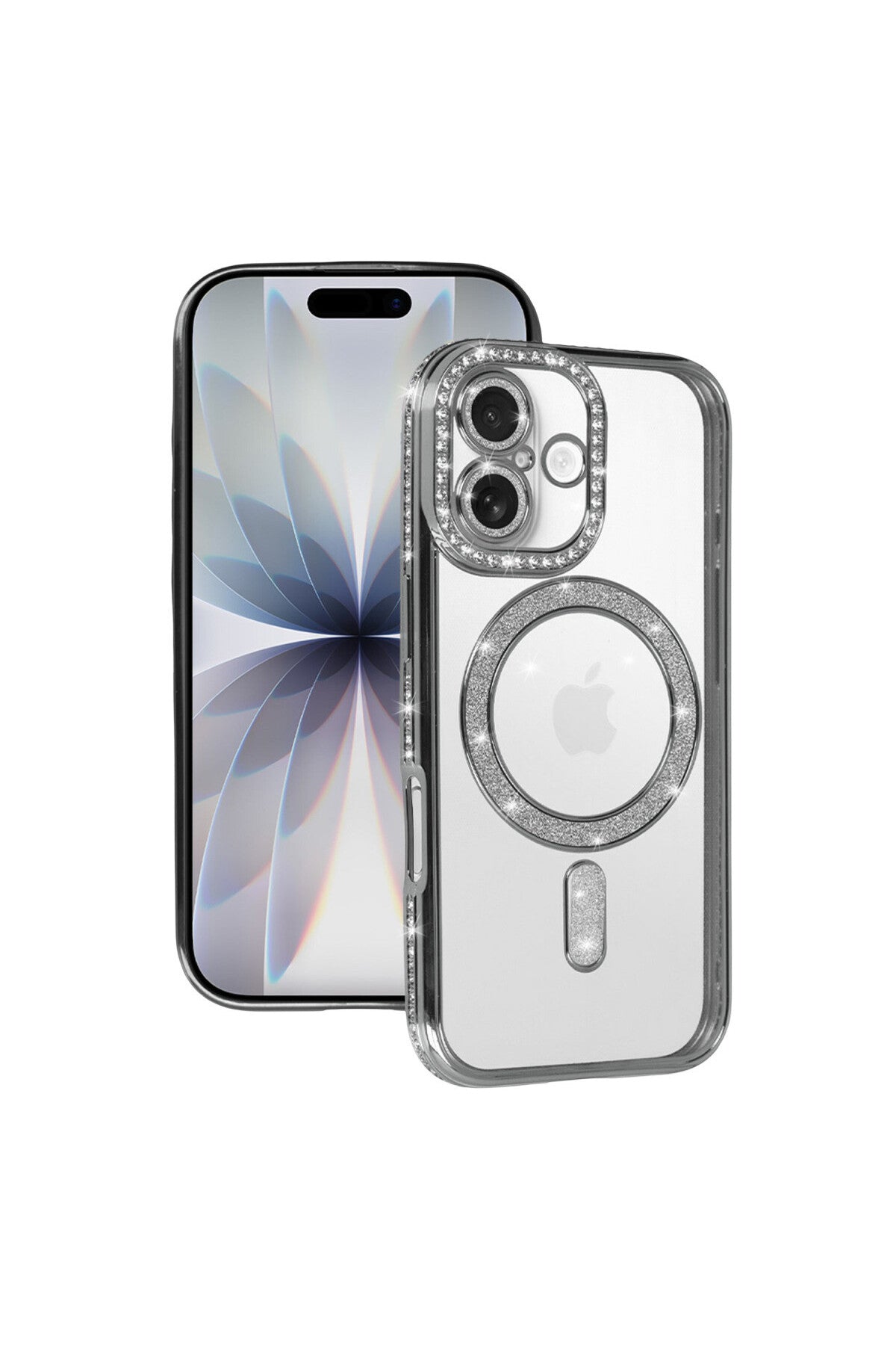 Apple iPhone 17 Uyumlu Joke Simli Magneticsafe Kılıf - Gümüş