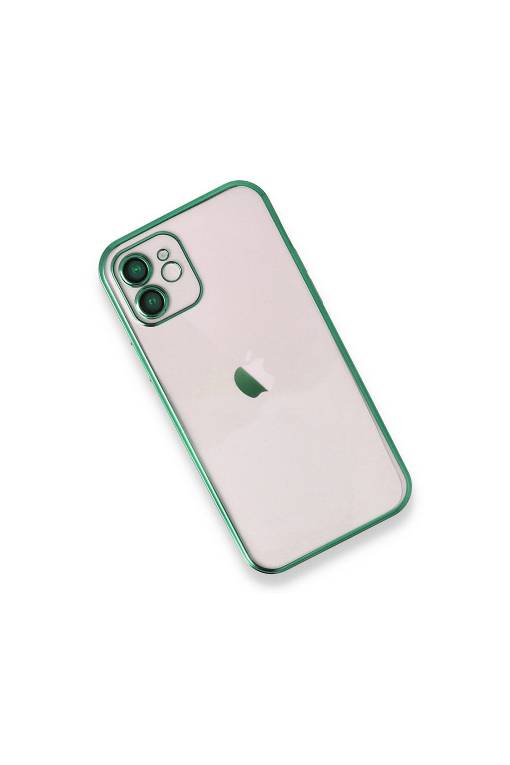 Apple iPhone 12 Uyumlu Kılıf Lensli Silikon - Yeşil