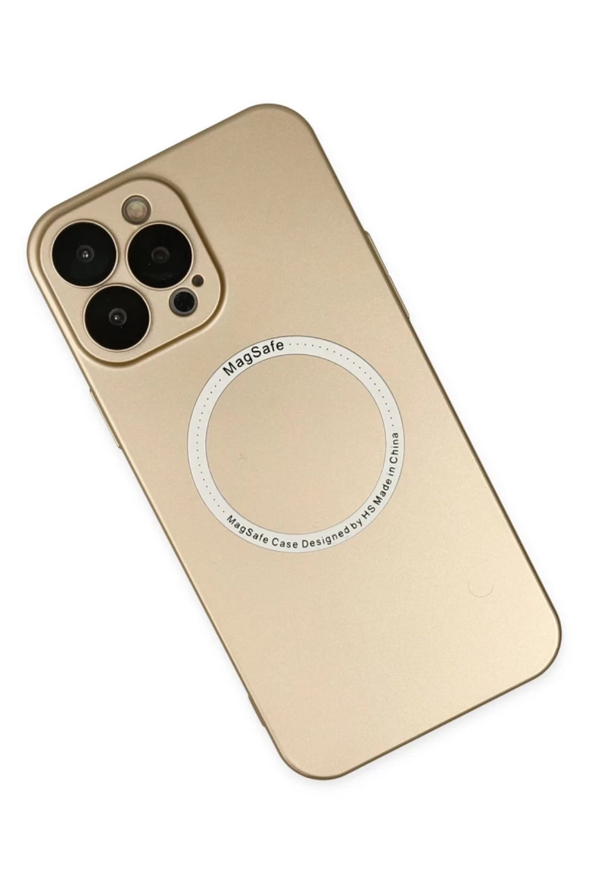 Apple iPhone 14 Pro Max Uyumlu Kılıf Jack Magneticsafe Lens Silikon - Gold